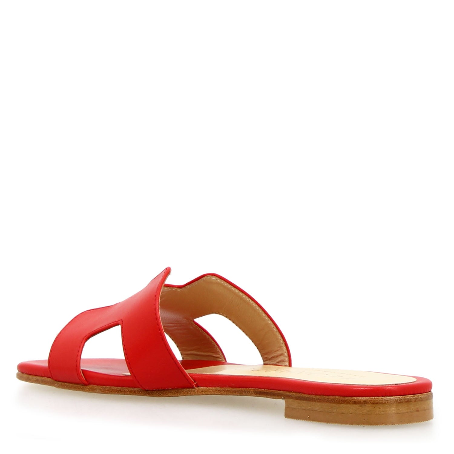 Harmony nappa leather sandals in red for women