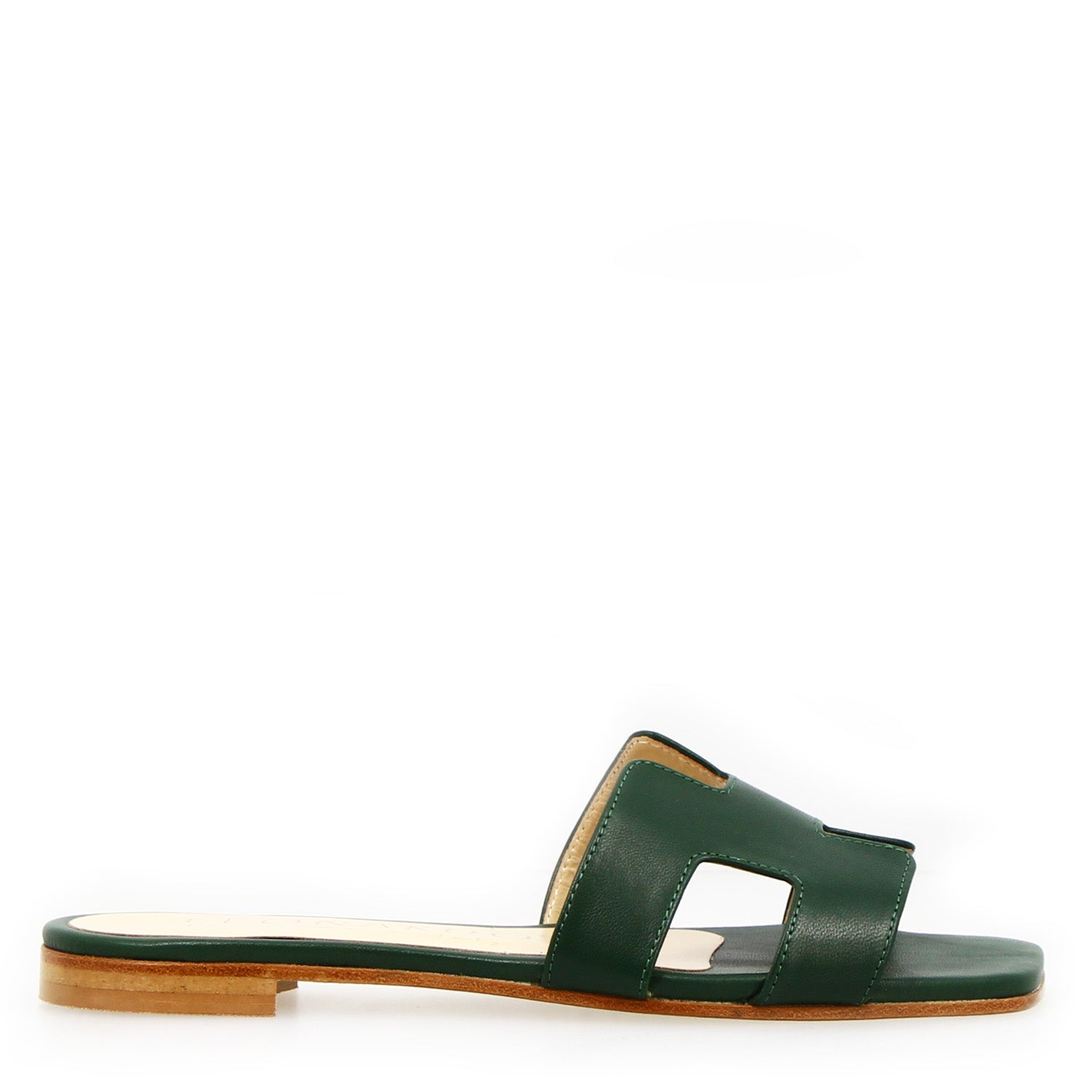 Harmony nappa leather sandals in green for women