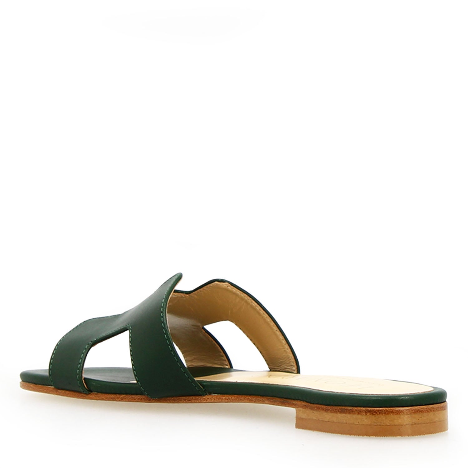 Harmony nappa leather sandals in green for women