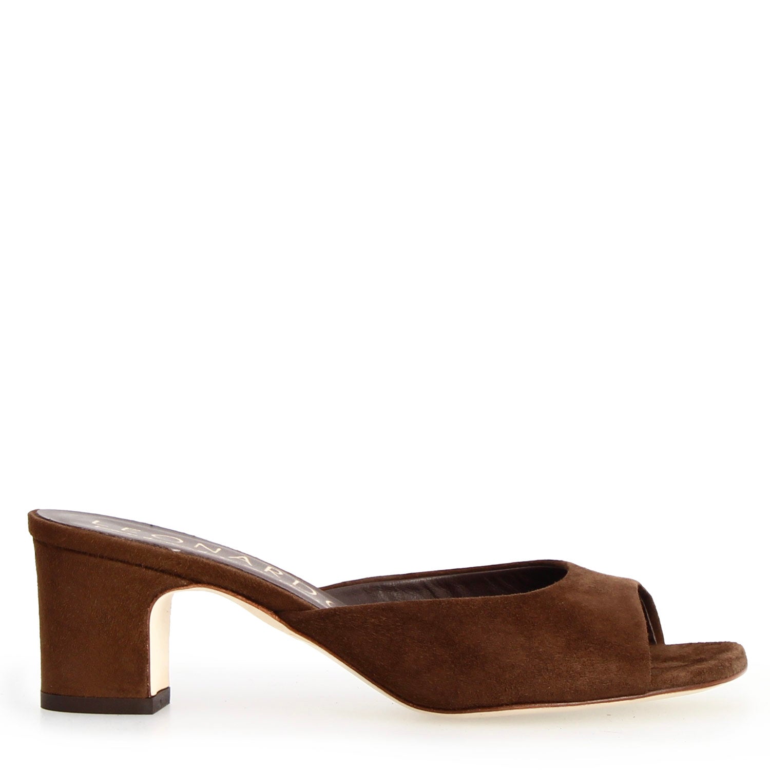 Mules pour femme Elena en daim marron foncé