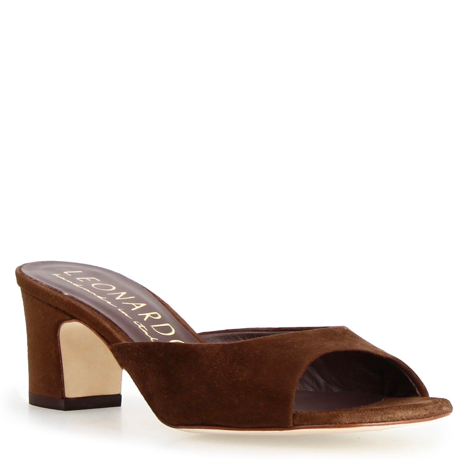 Mules pour femme Elena en daim marron foncé