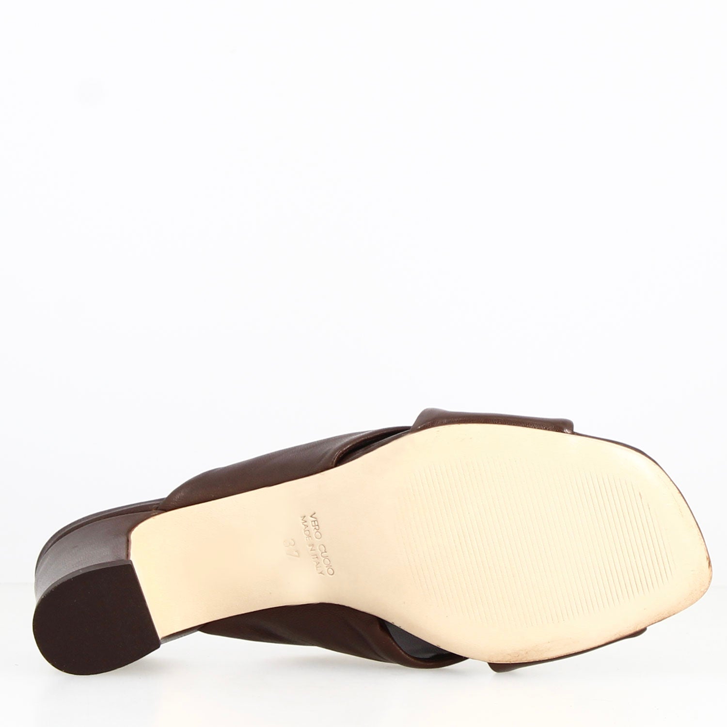 Sandalo mules da donna Antiochia in pelle marrone scuro