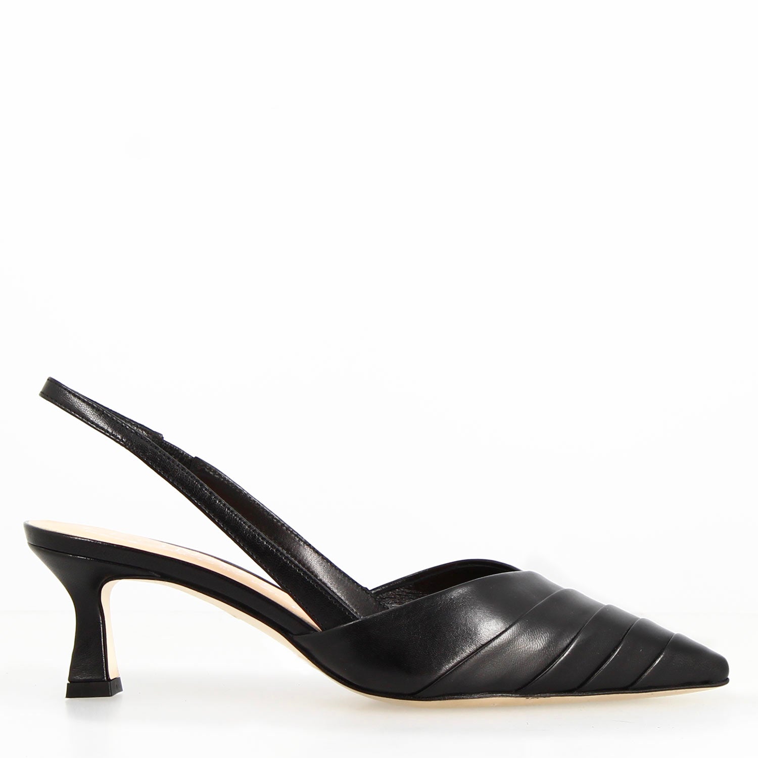 Sandale slingback femme Apollina en cuir noir