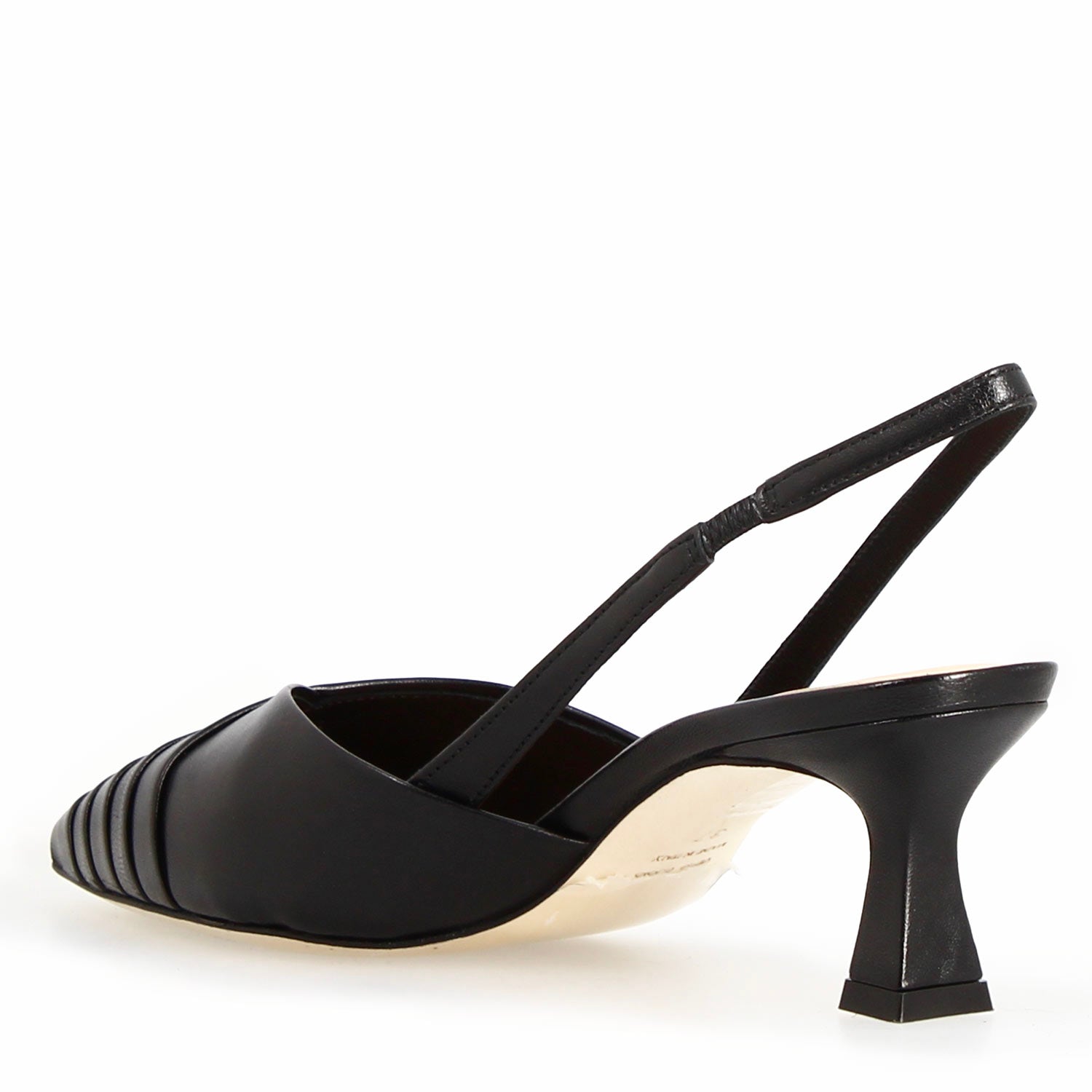 Sandale slingback femme Apollina en cuir noir