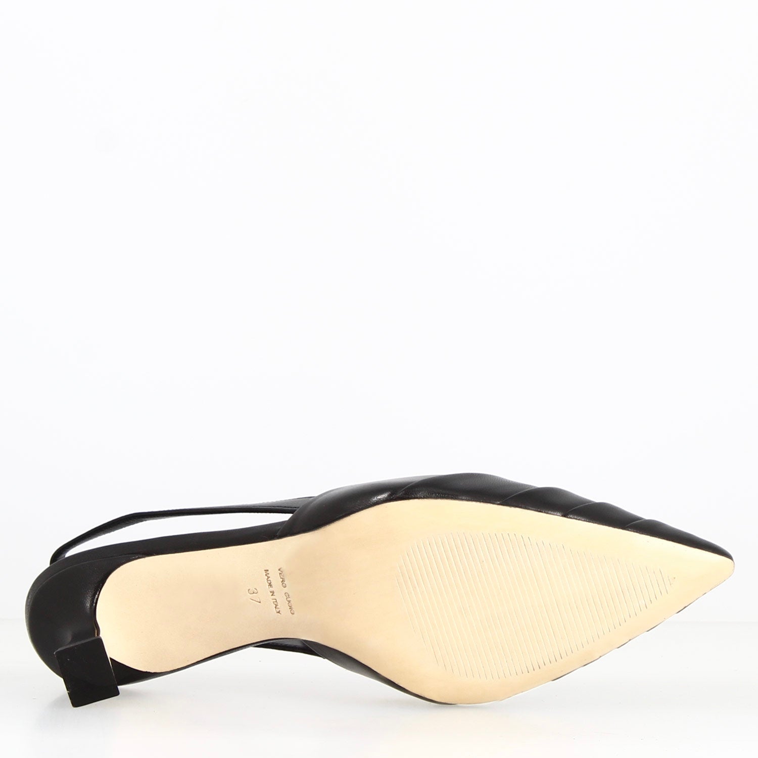 Sandale slingback femme Apollina en cuir noir