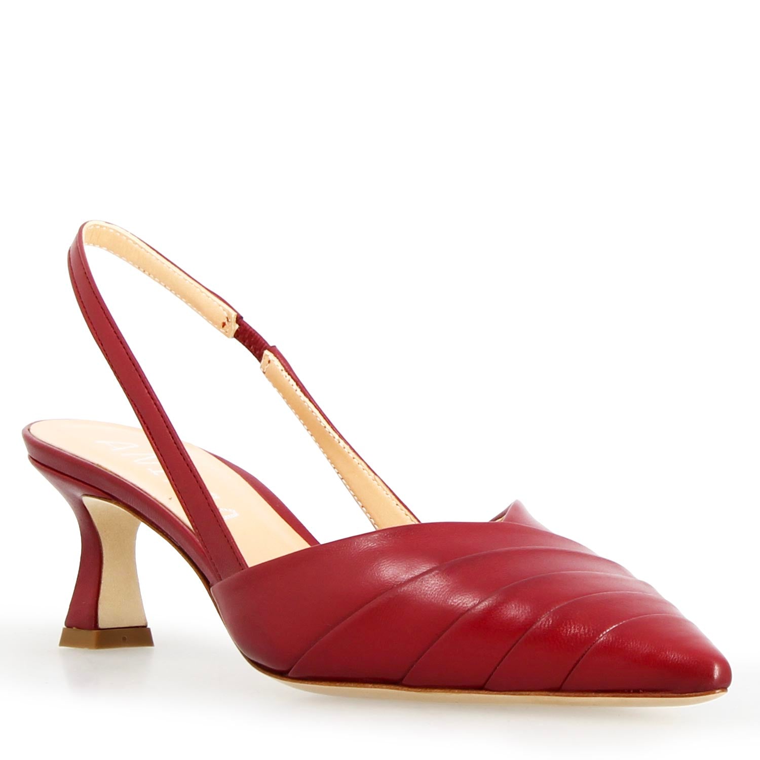 Sandale slingback femme Apollina en cuir rouge