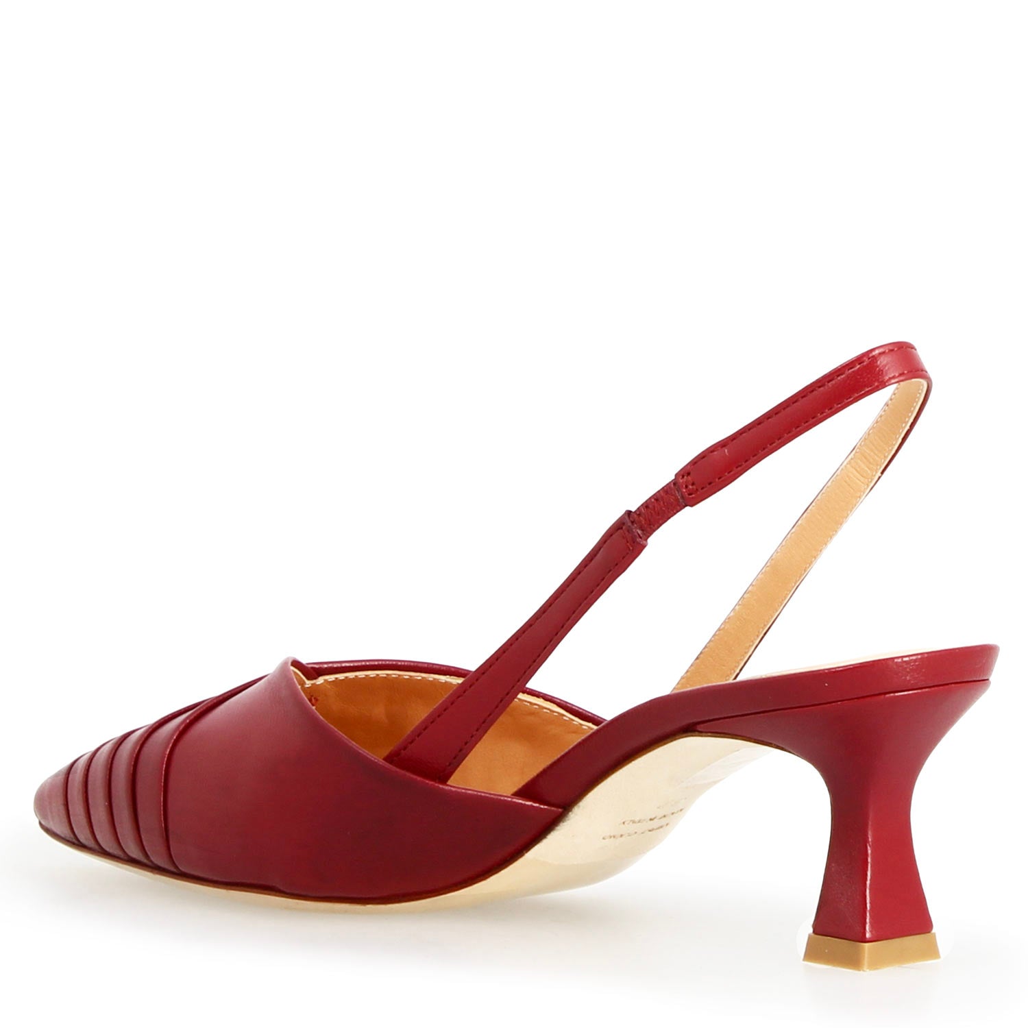 Sandale slingback femme Apollina en cuir rouge