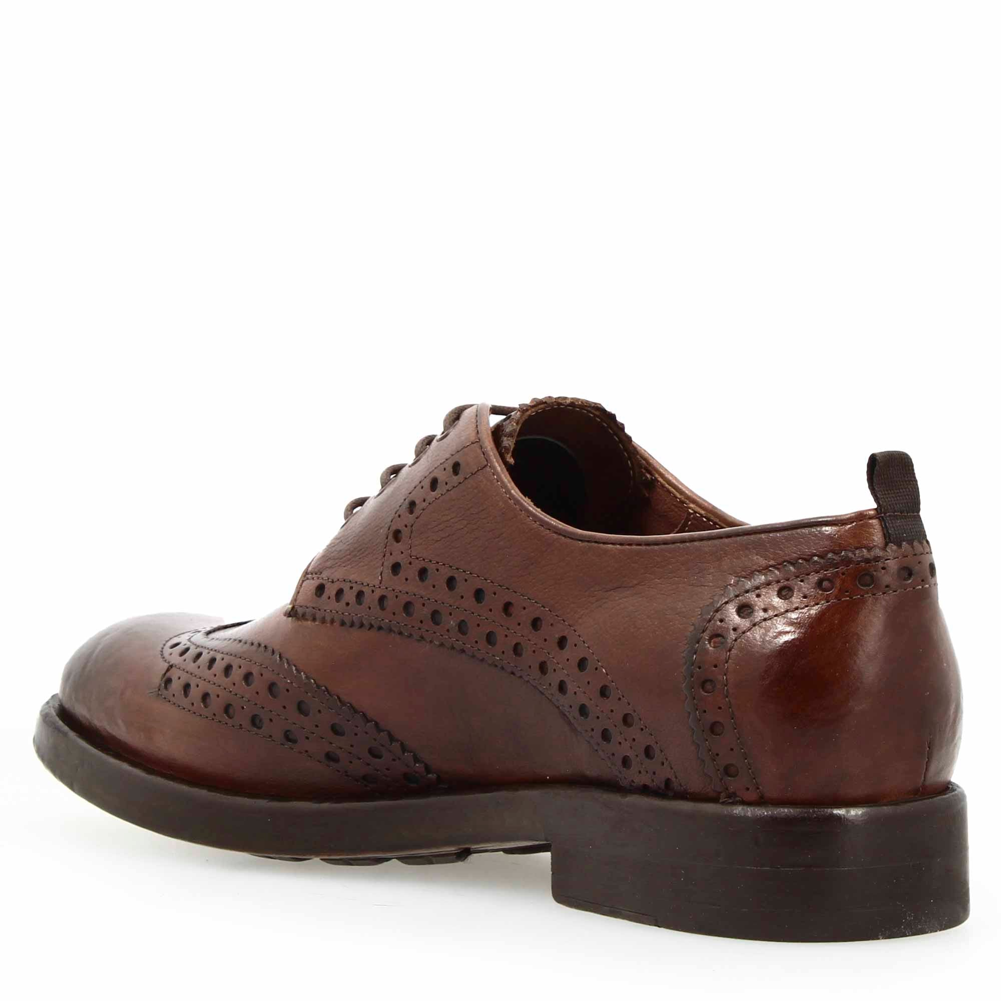 Scarpa Derby brogue moderna marrone da uomo