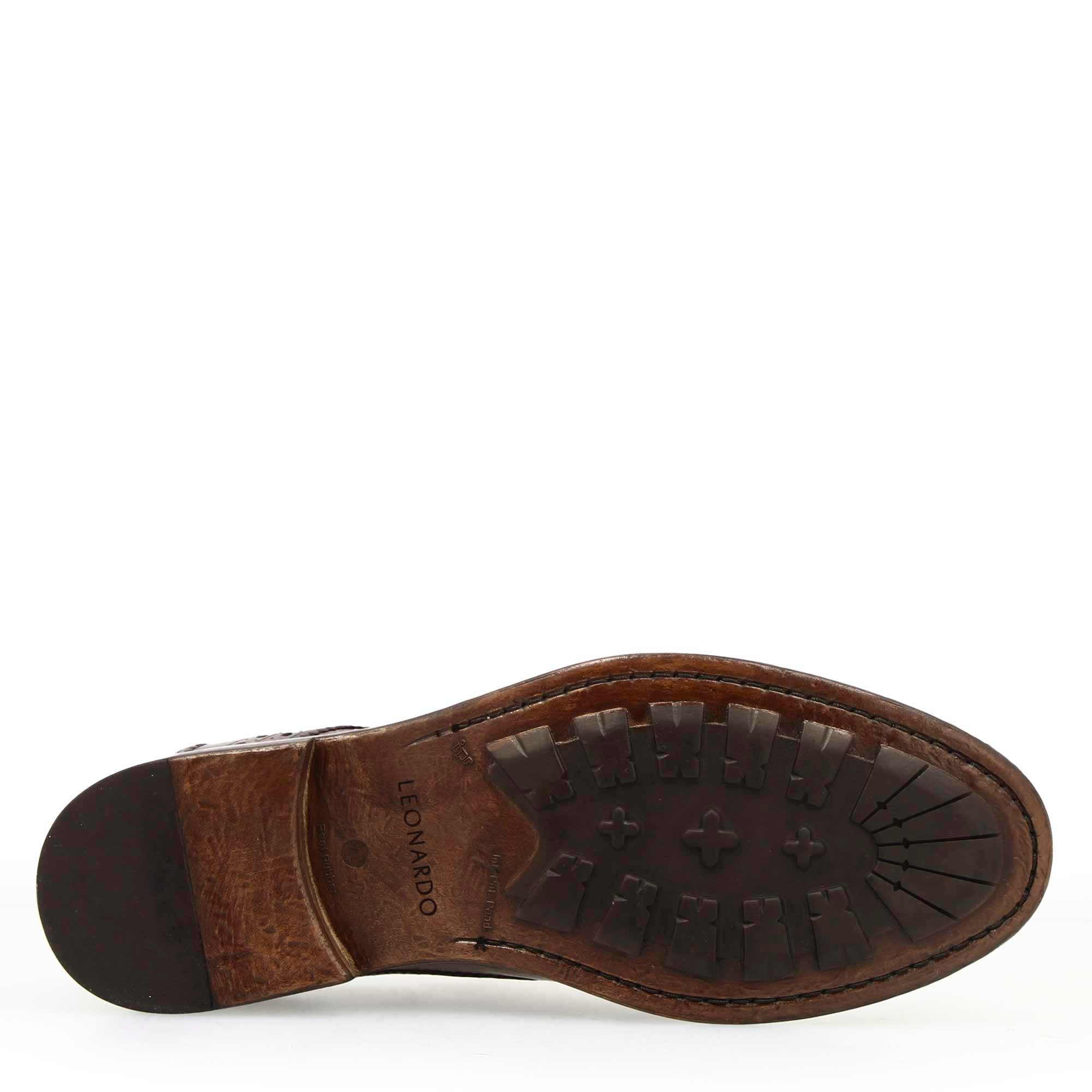 Scarpa Derby brogue moderna marrone scuro da uomo