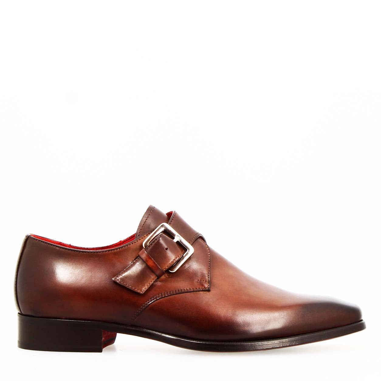 Chaussure italienne Salvatore marrone à simple boucle pour homme