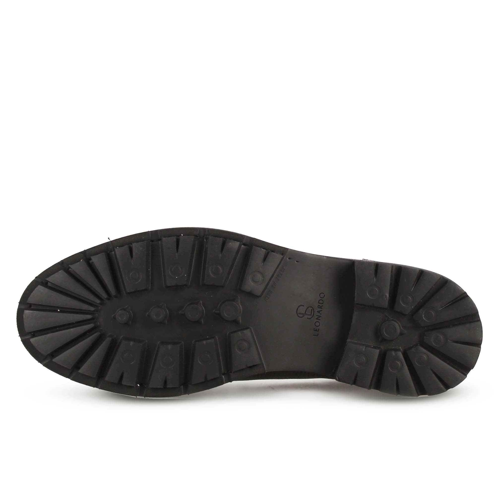 Men's lace-up shoe Engineer model in black leather