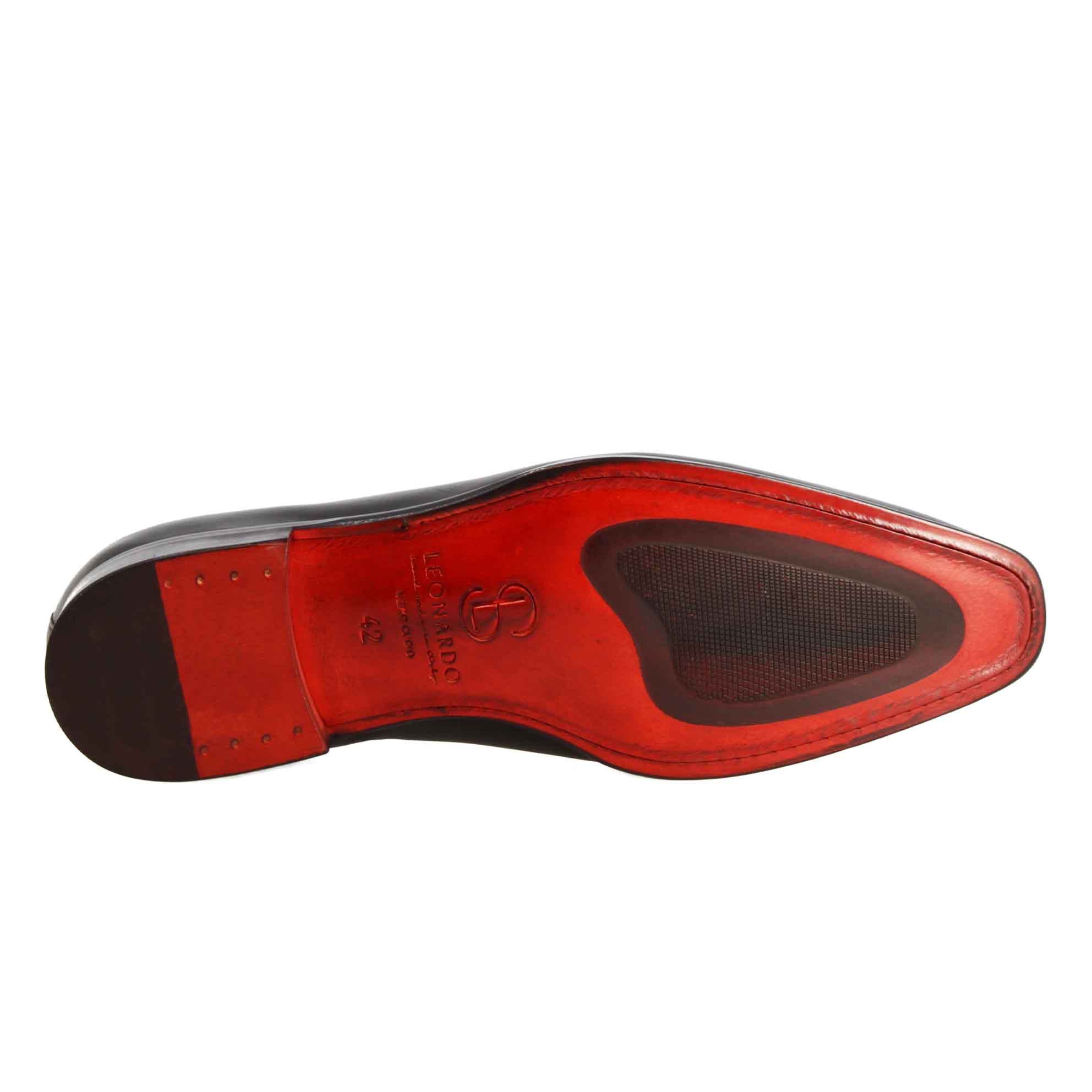 Scarpe francesine eleganti da uomo in pelle nero - LeonardoShoes