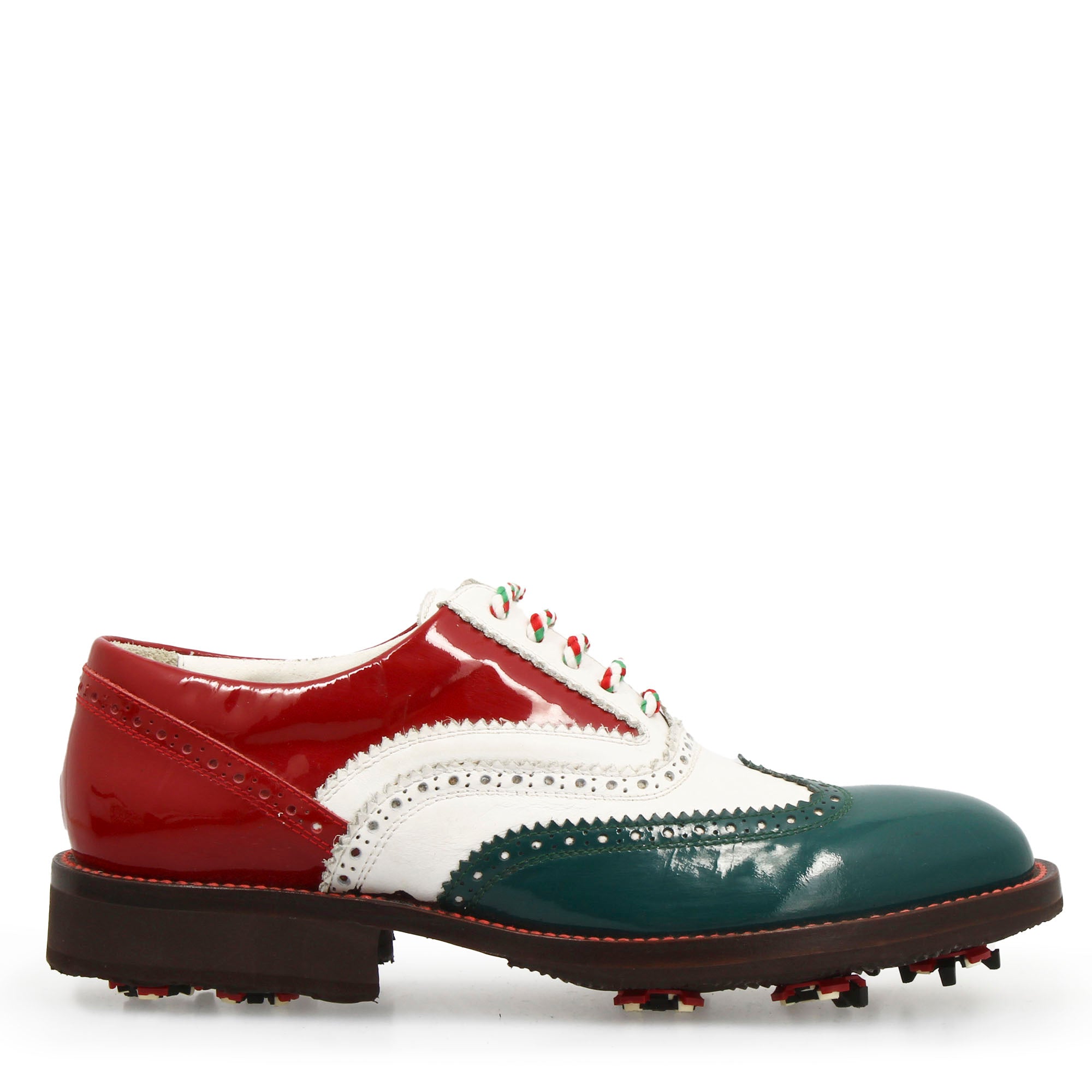 Scarpe golf fatte a mano nei colori della bandiera italiana - LeonardoShoes