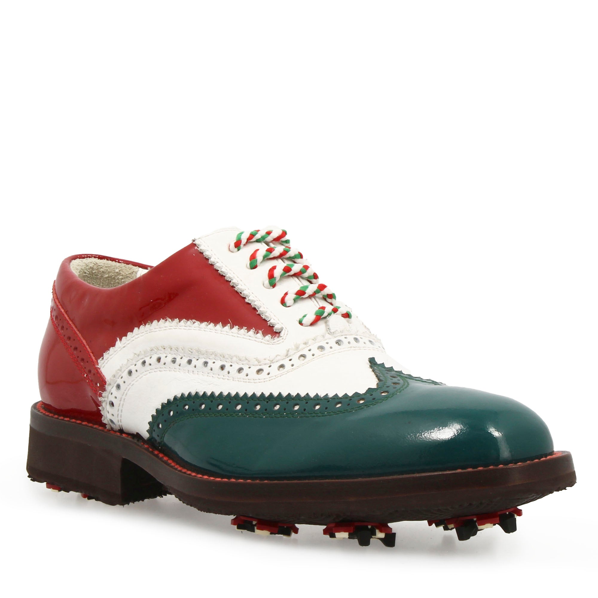 Scarpe golf fatte a mano nei colori della bandiera italiana - LeonardoShoes
