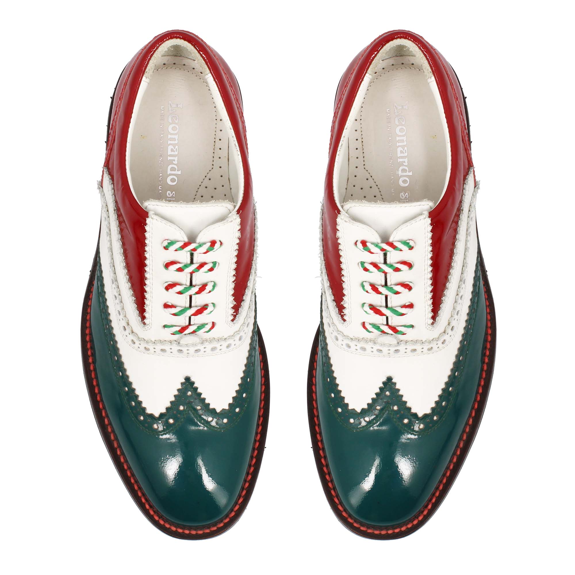 Scarpe golf fatte a mano nei colori della bandiera italiana - LeonardoShoes