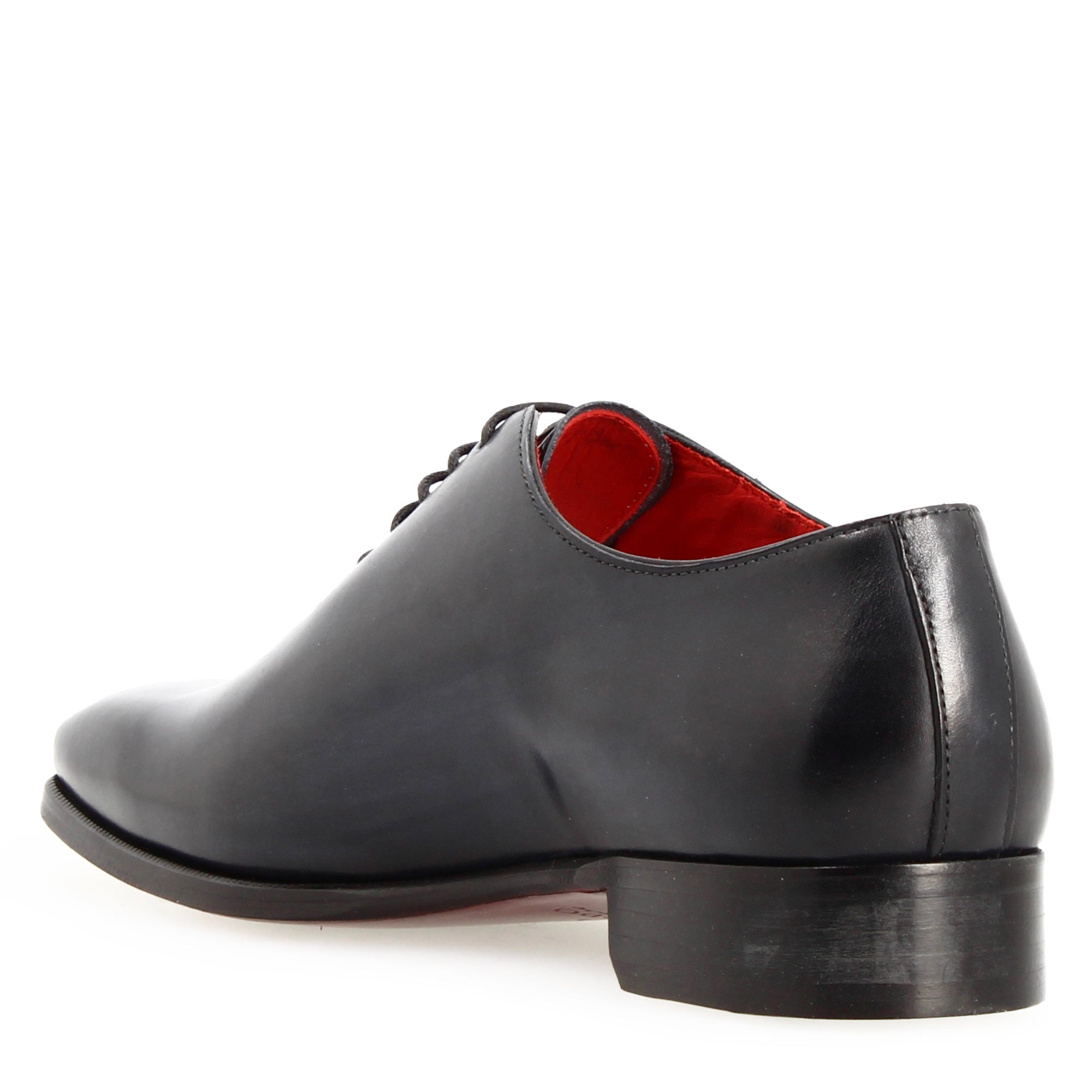 Chaussures homme entièrement taillées à la main en cuir bleu délavé