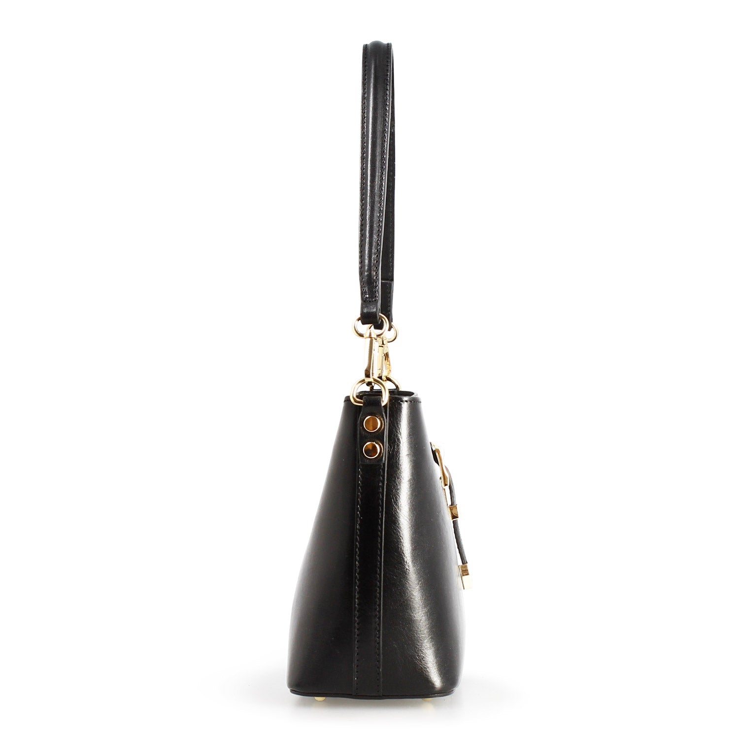 Damen schultertasche Atena aus schwarzem leder