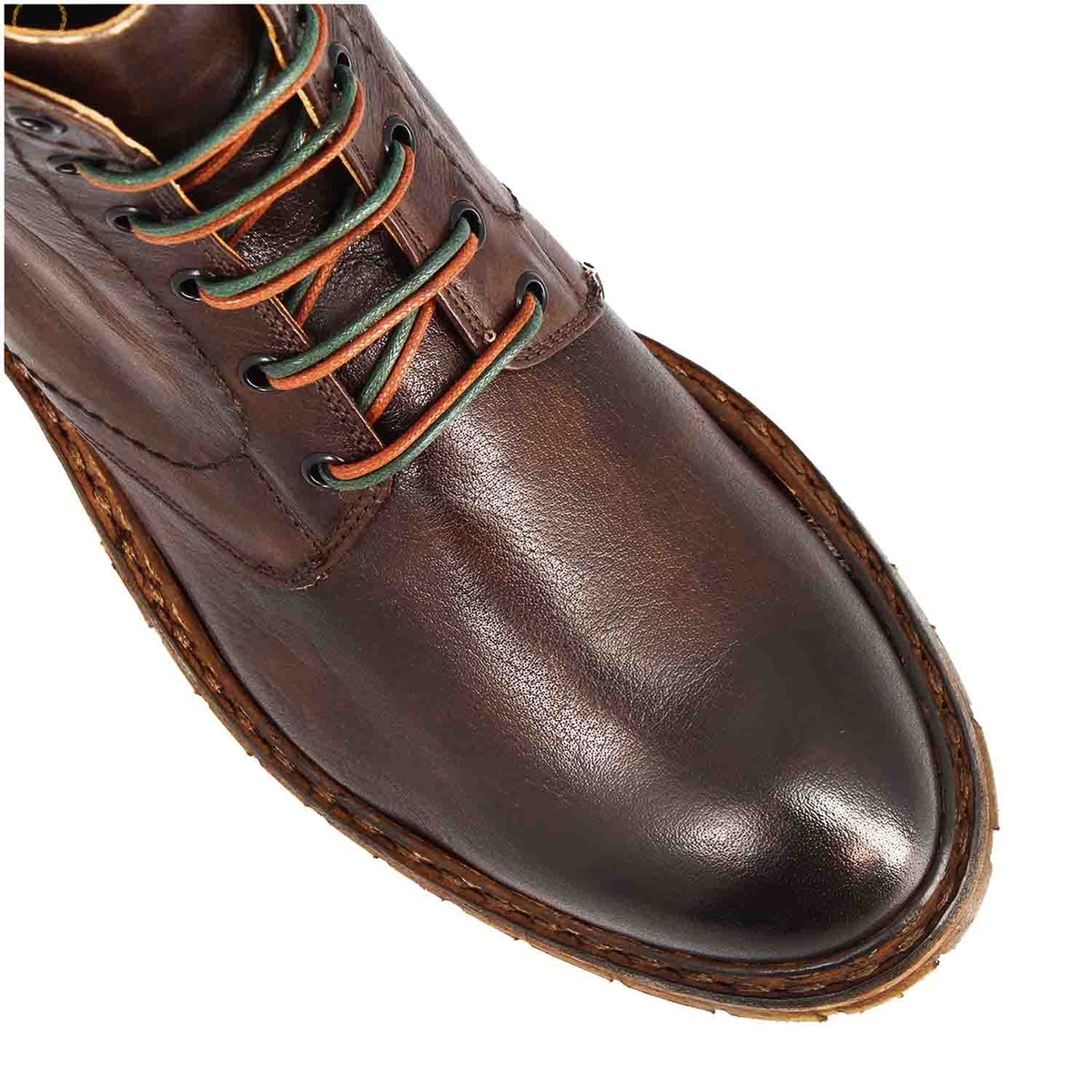 Seneca Herren Schnürstiefelette aus dunkelbraunem Leder