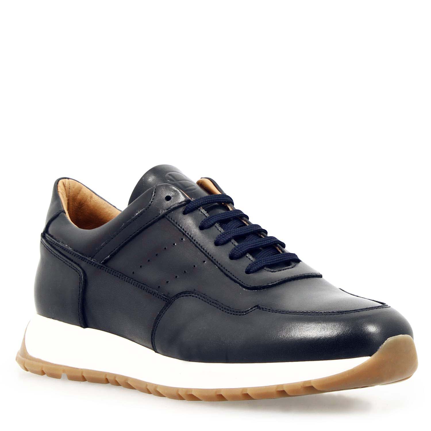 Ateneo sneakers in blue leather for men