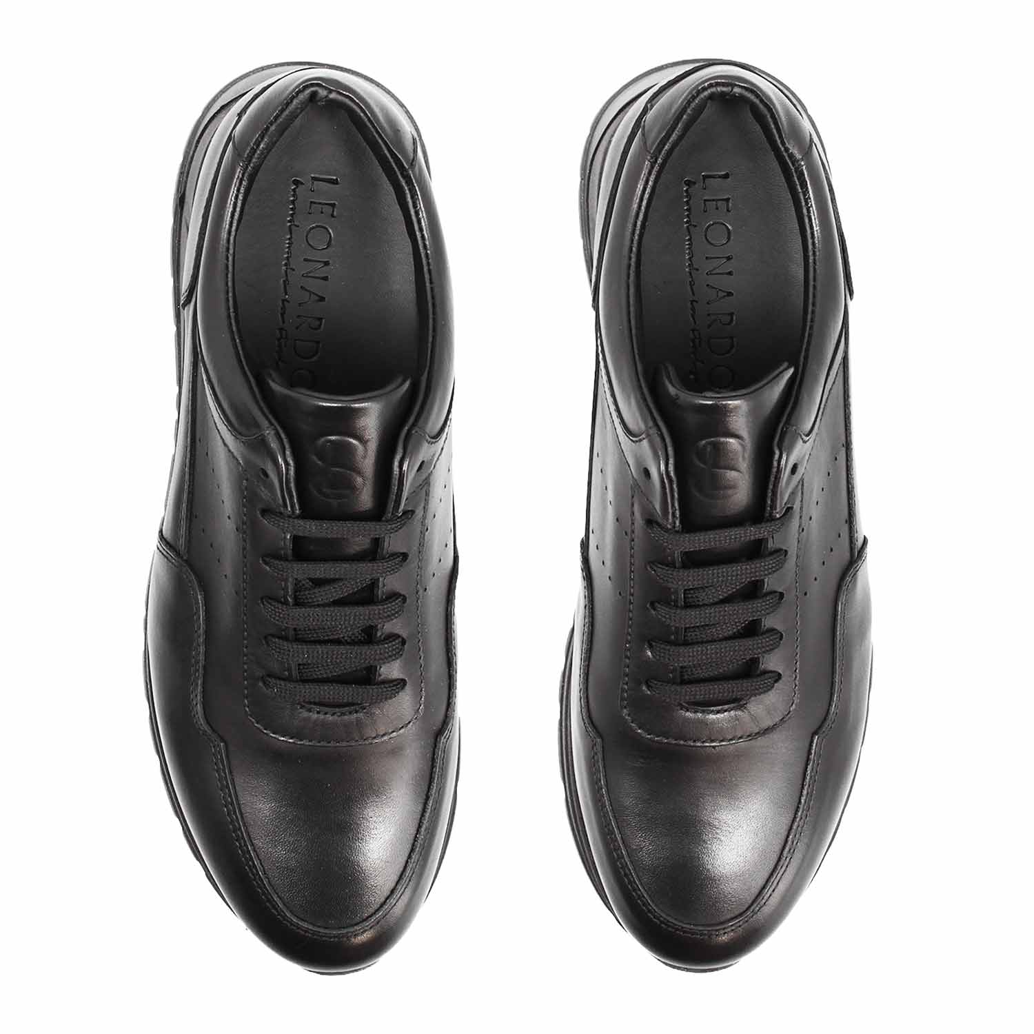 Ateneo sneakers in black leather for men
