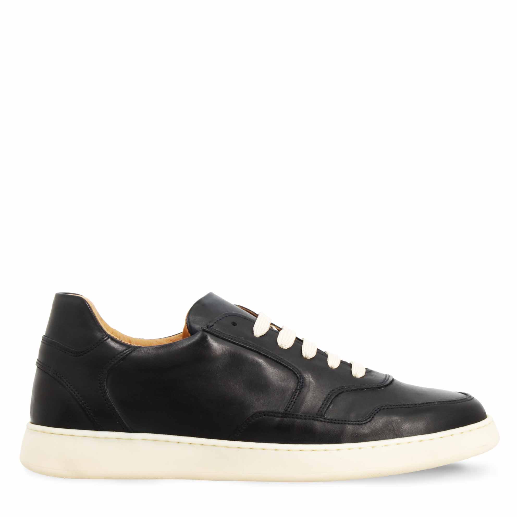 Sneaker artigianale elegante da uomo in pelle blu