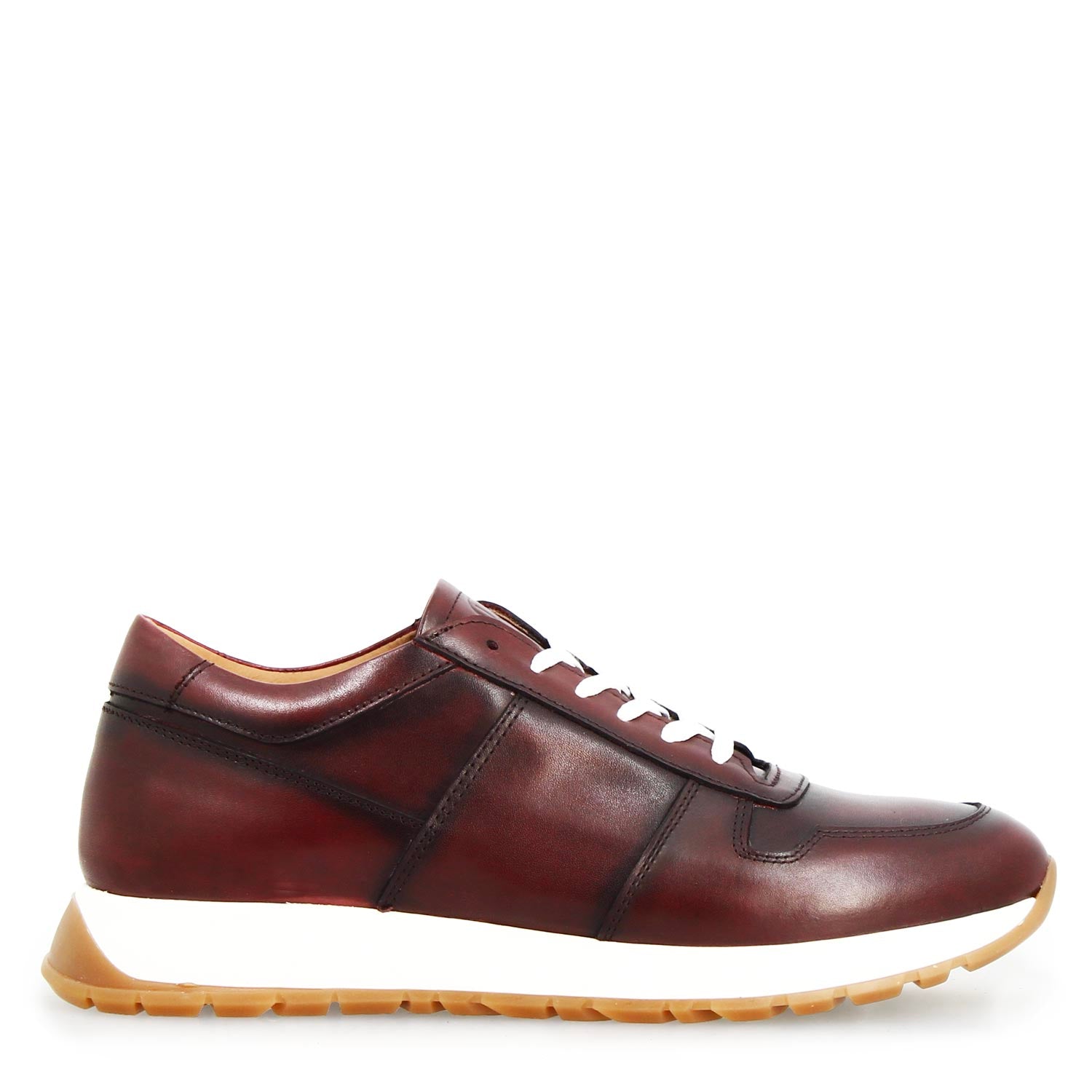 Piave sneakers for men in bordeaux leather