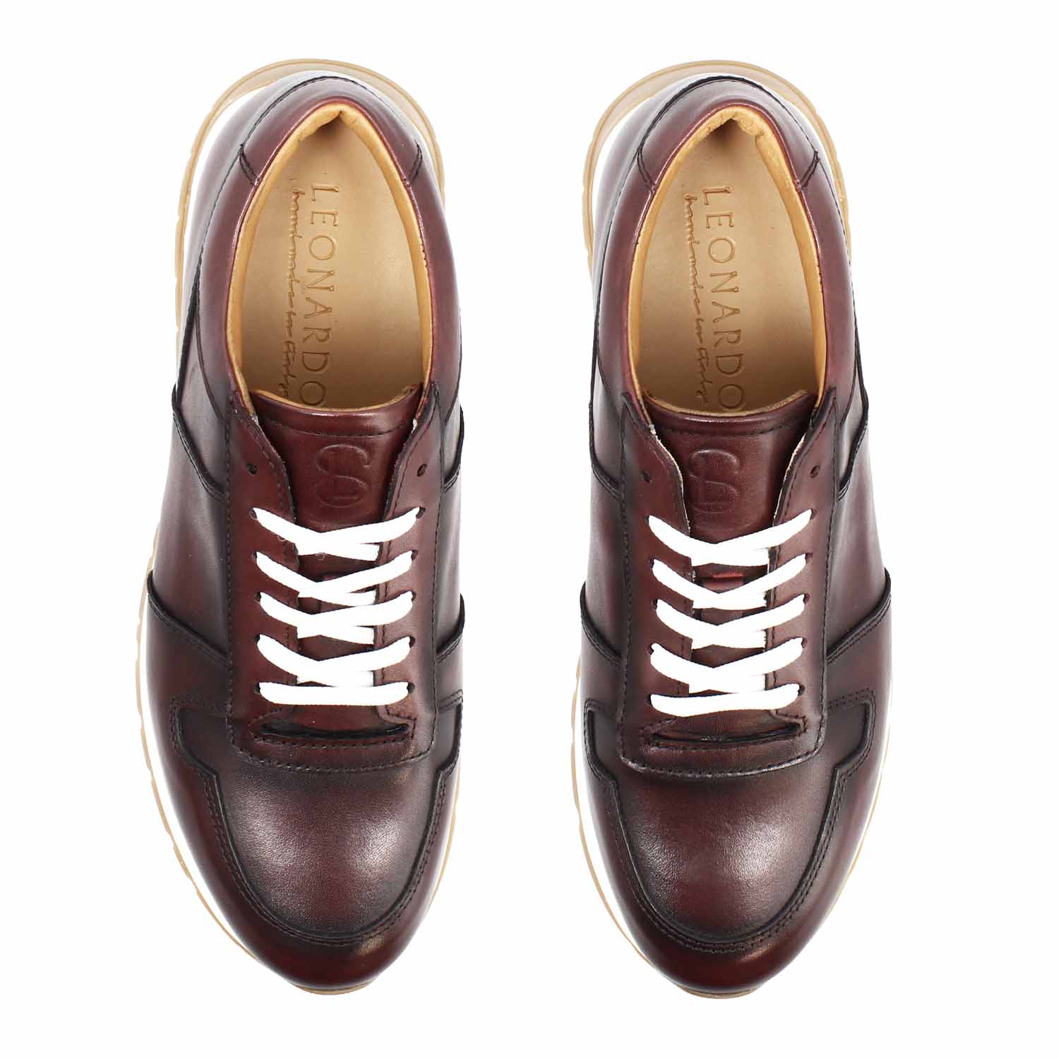 Piave sneakers for men in bordeaux leather