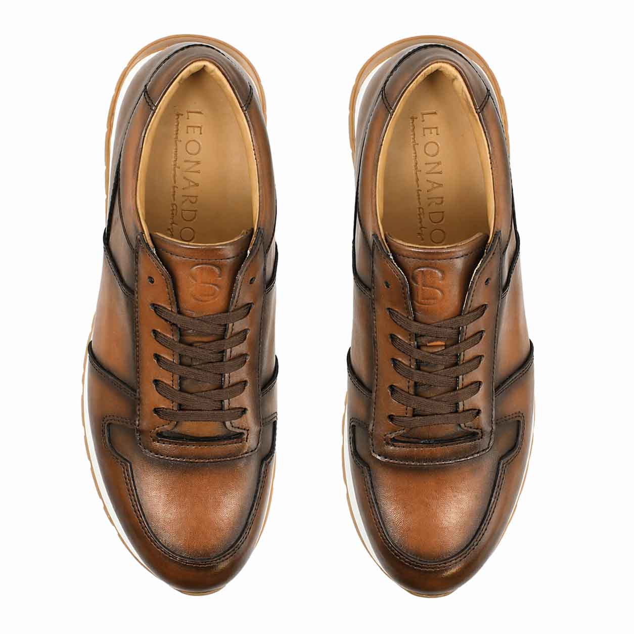 Piave sneakers for men in light brown leather