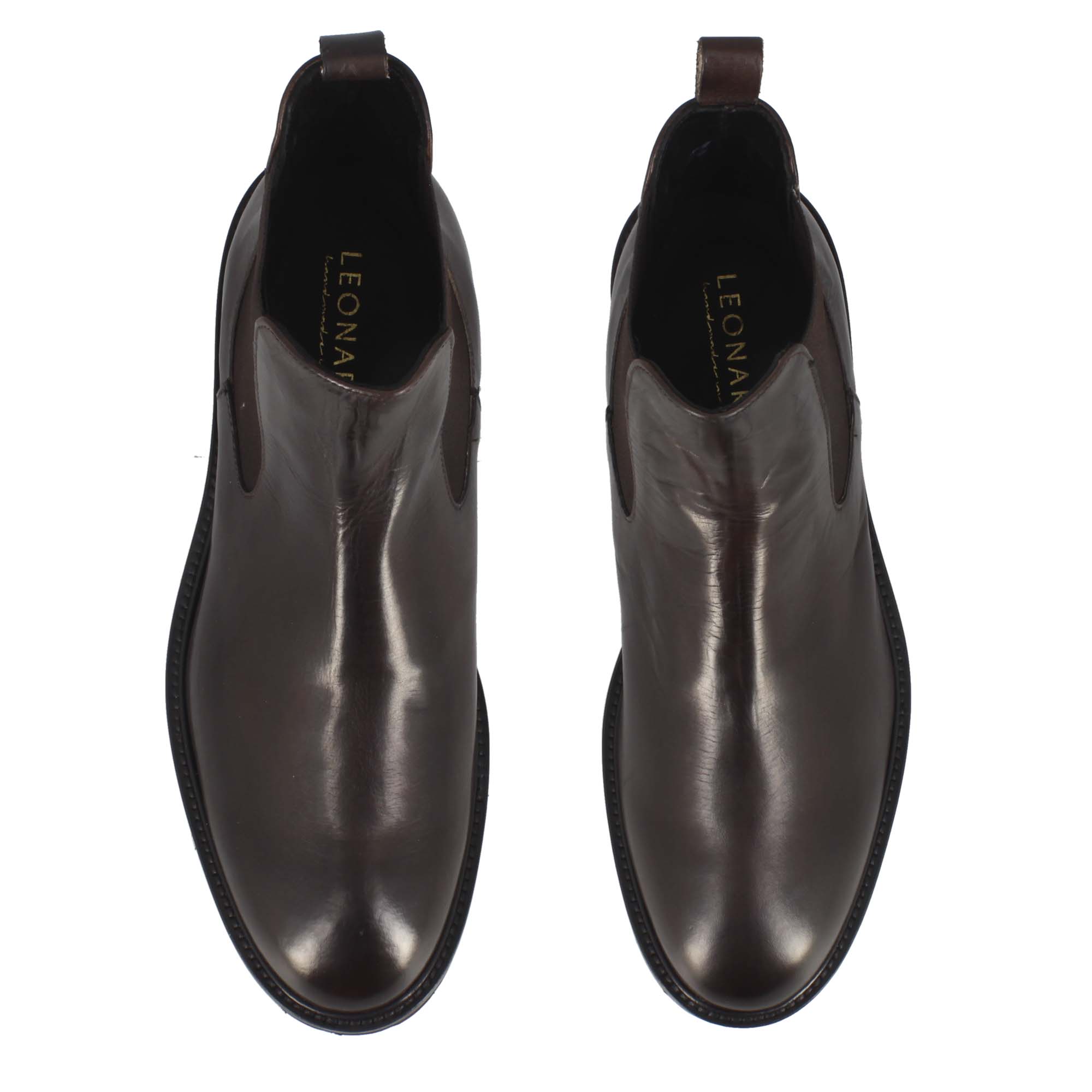 Men's Chelsea Boots Dark Brown Leather with Lug Sole