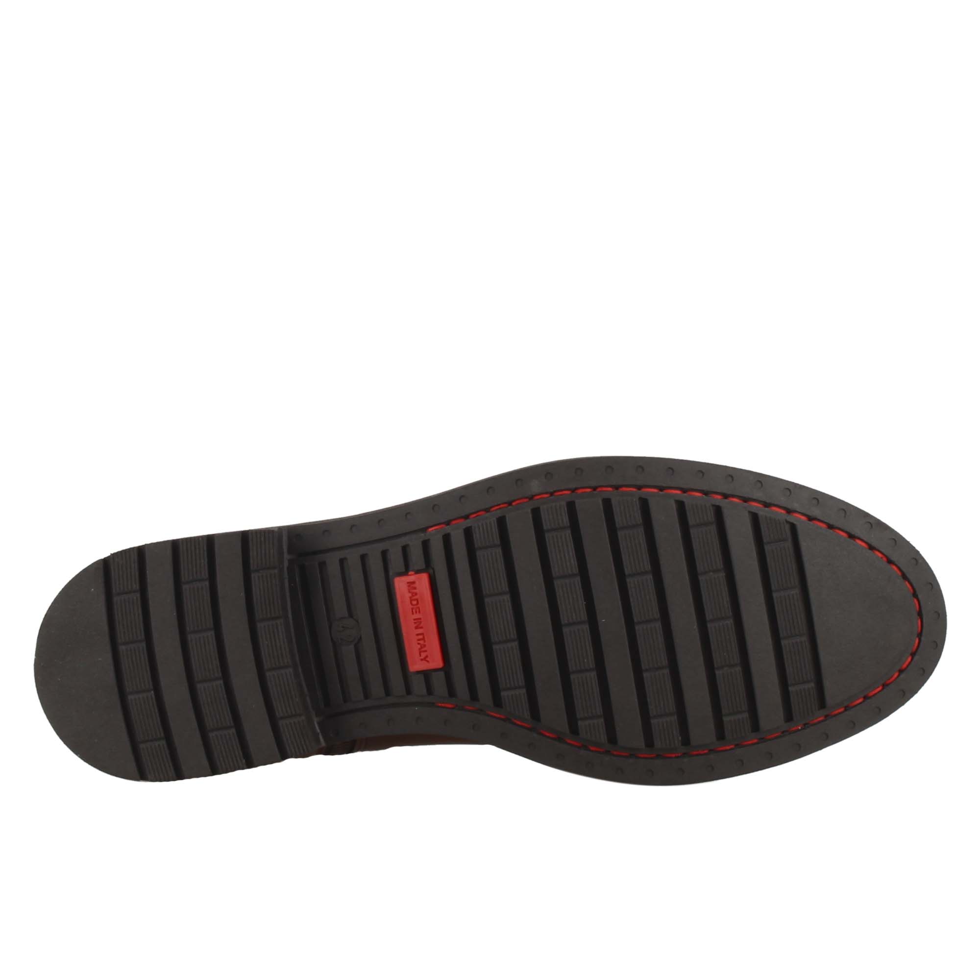 Bottine pour homme en cuir noir et semelle en caoutchouc