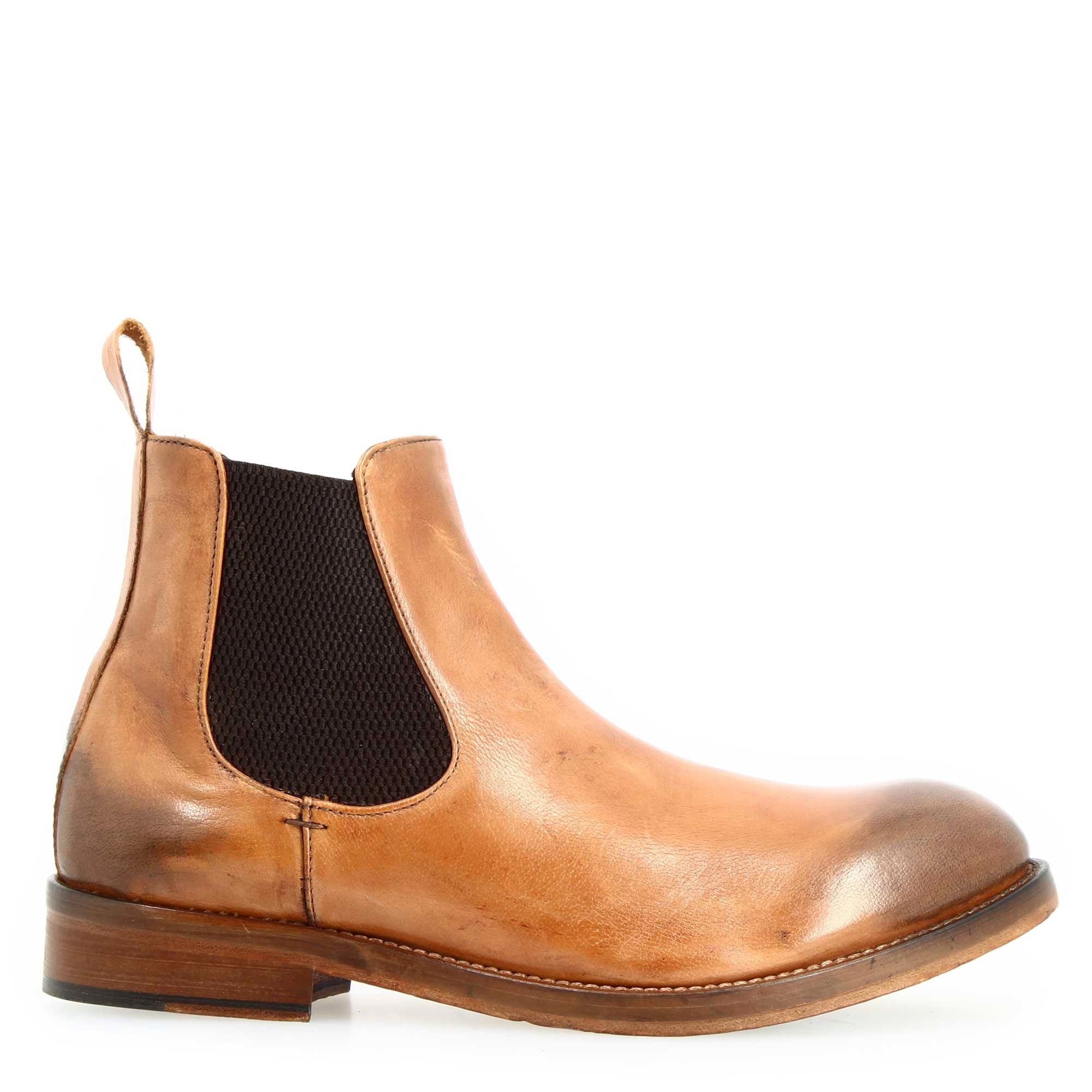 Bottines Chelsea Diver pour homme en cuir délavé marron clair