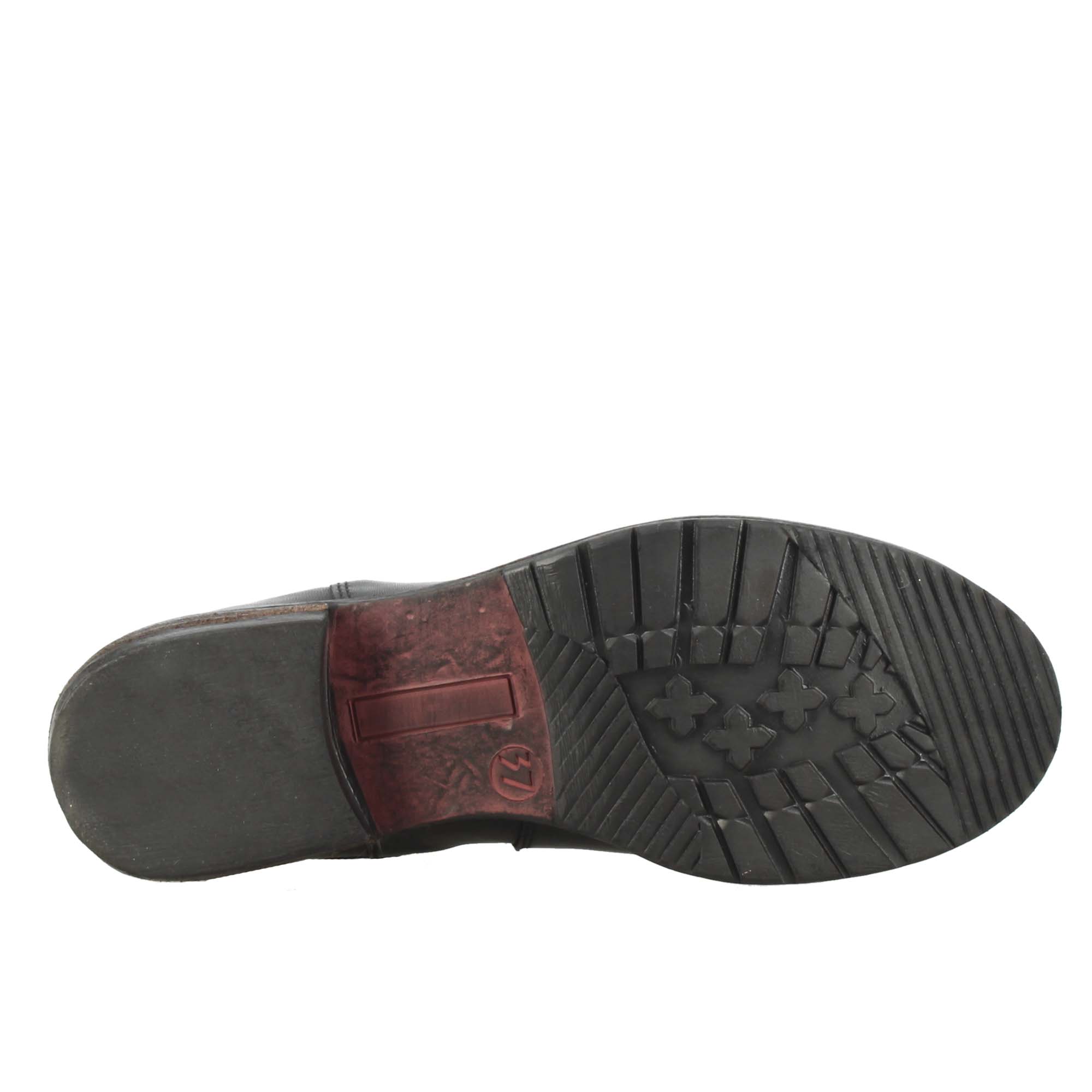 Stivaletto da donna in vera pelle colore nero effetto vintage - LeonardoShoes
