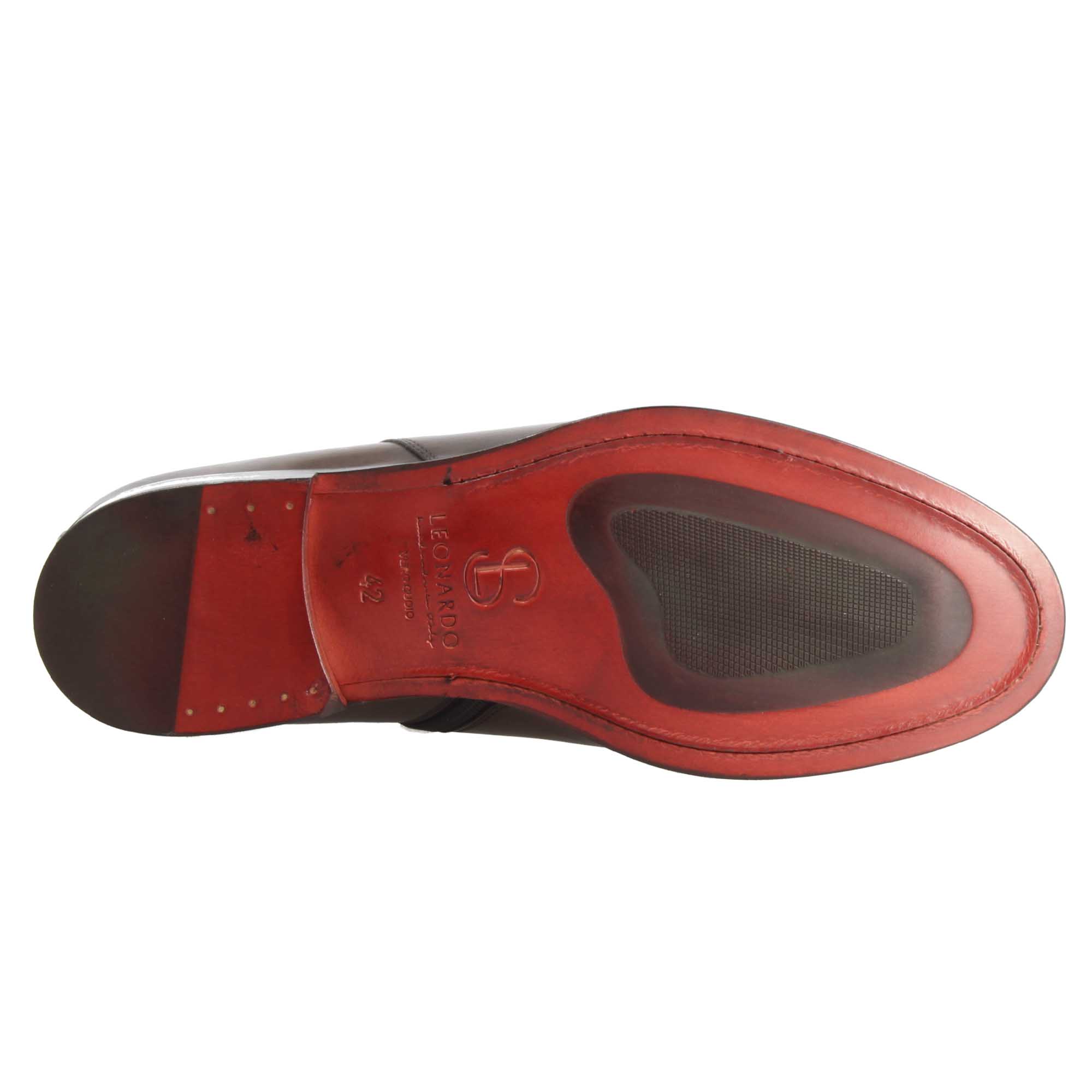 Men's elegant ankle boot in smooth leather in dark brown