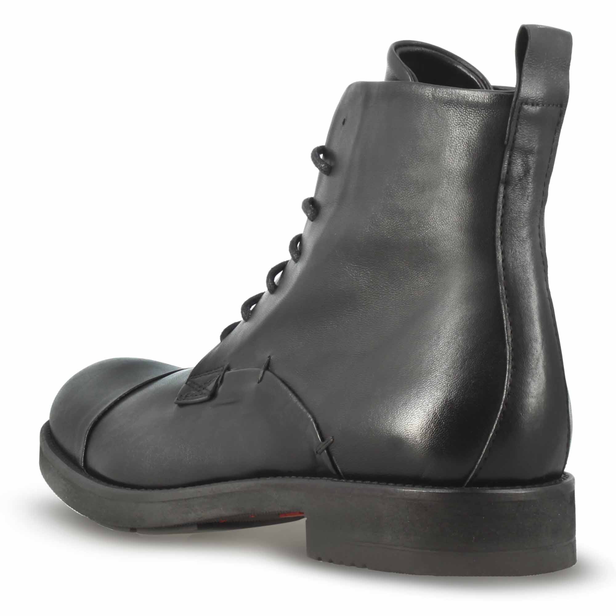Stivaletto da uomo stile vintage in pelle colore nero - LeonardoShoes