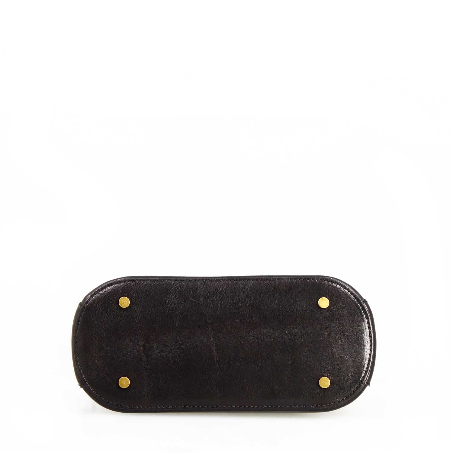 Zaira handbag in semi glossy black leather for woman