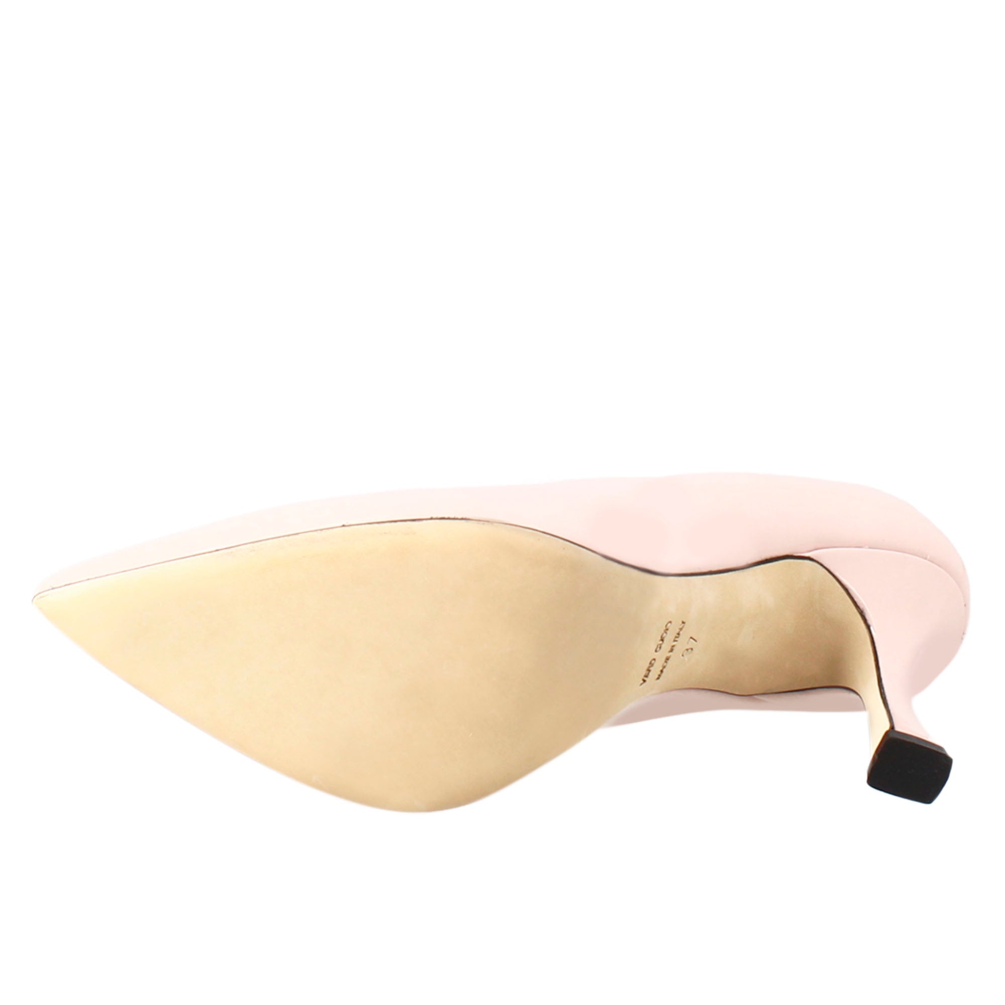Décolleté da donna in pelle verniciata colore rosa a punta