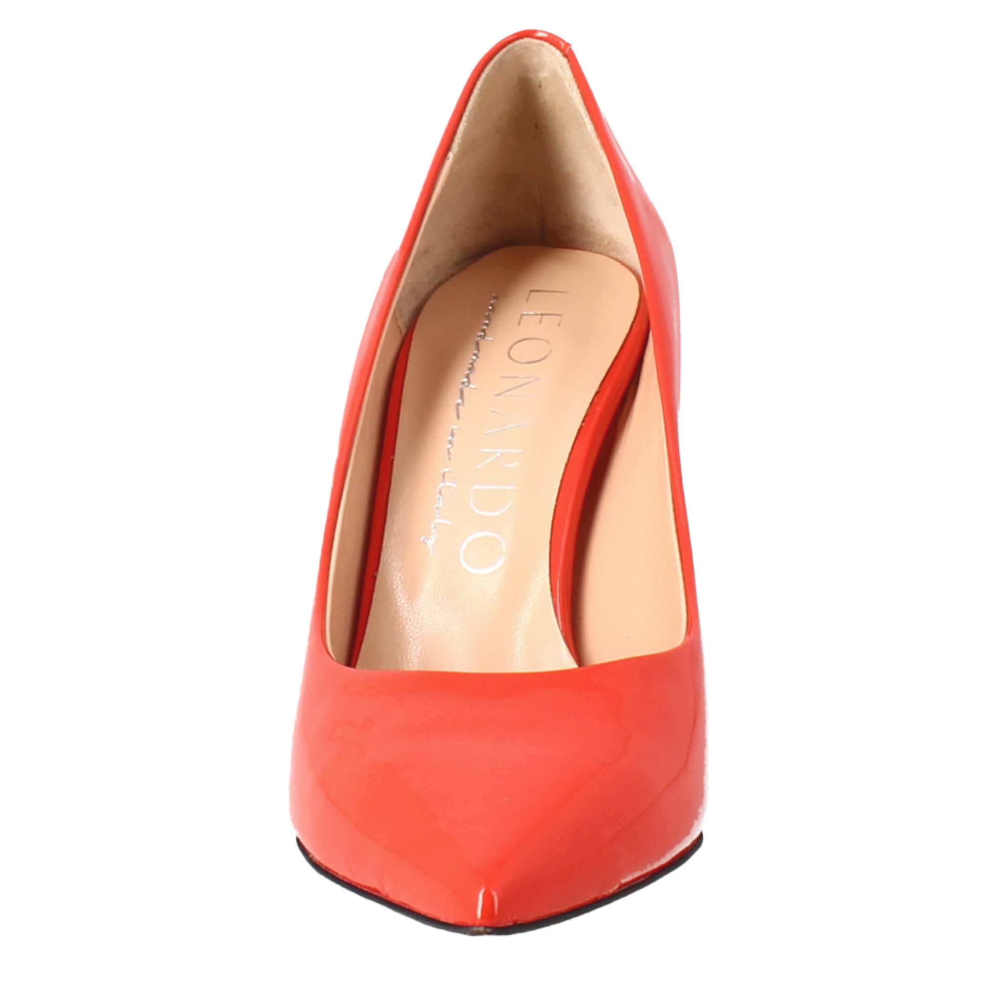 Décolleté pour femme en cuir verni rouge pointu