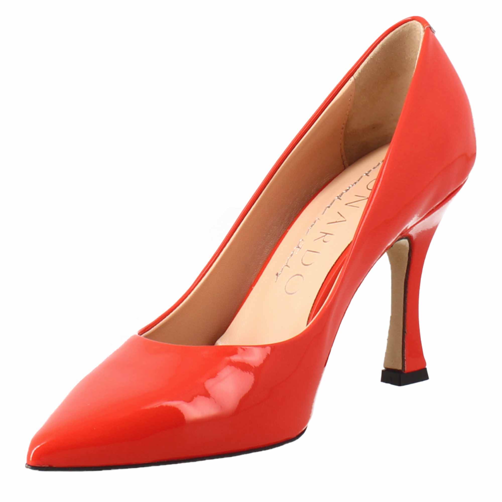 Décolleté pour femme en cuir verni rouge pointu