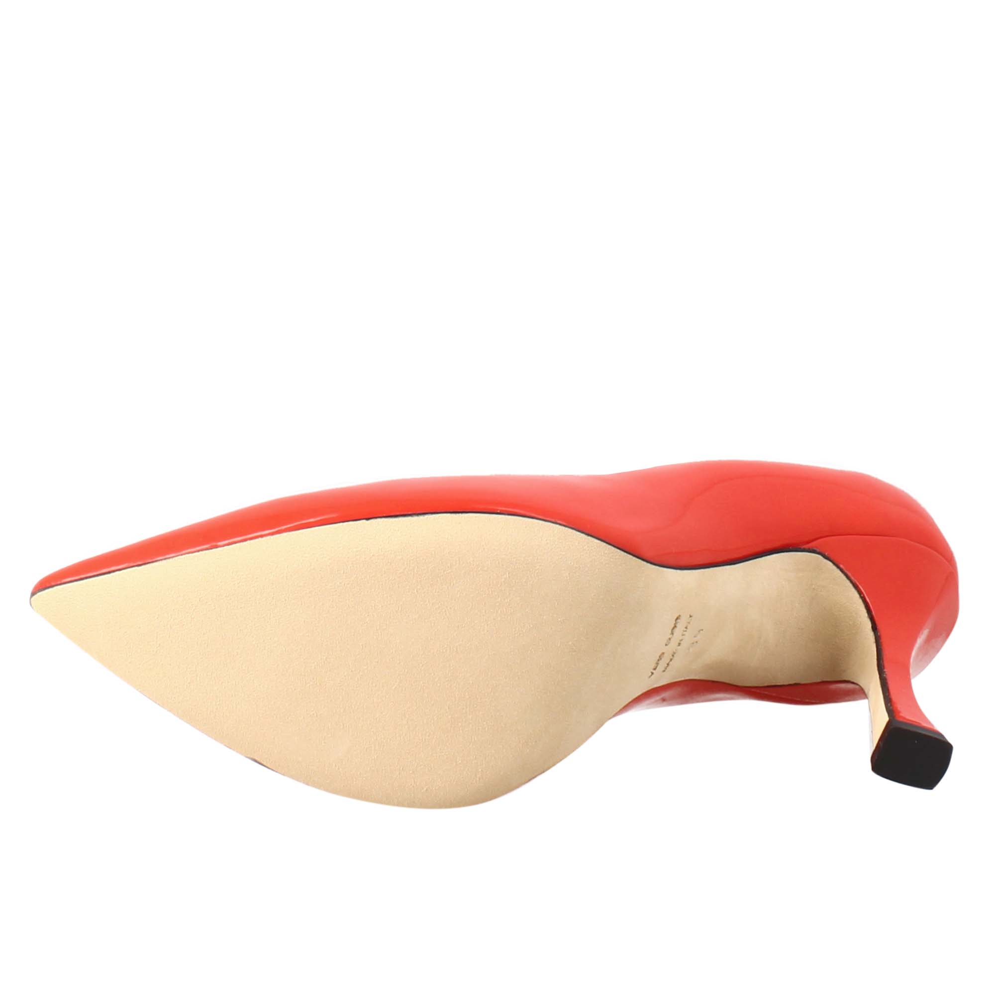 Décolleté pour femme en cuir verni rouge pointu