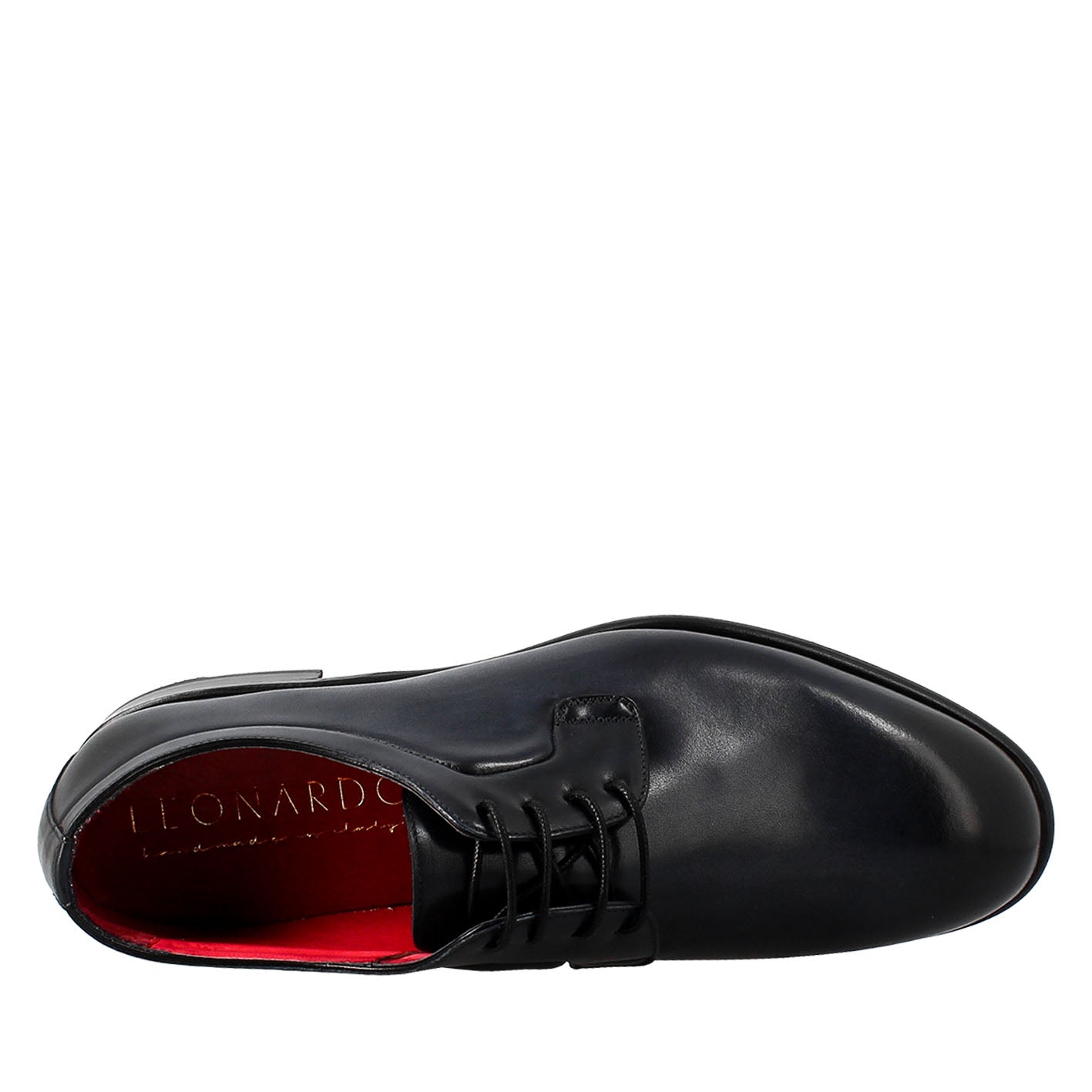 Derby blu elegante da uomo in pelle liscia - LeonardoShoes