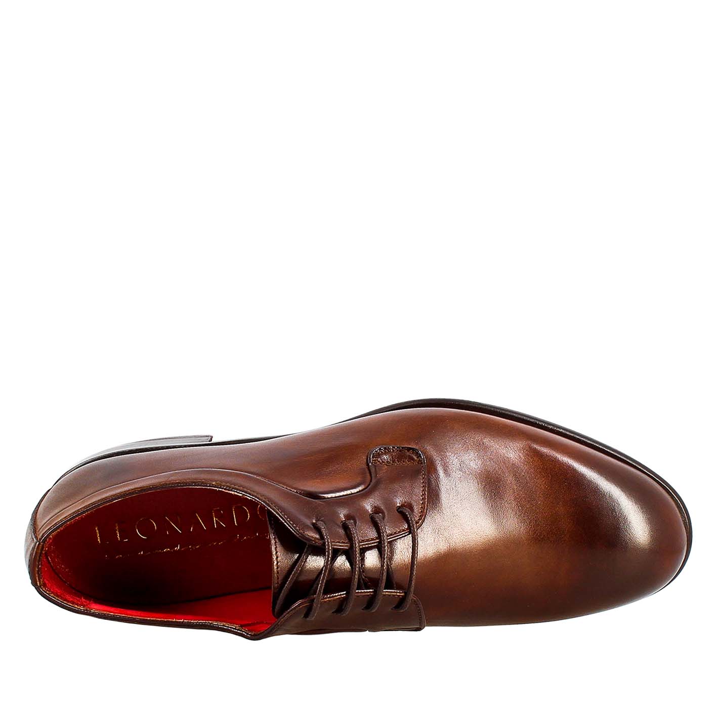 Elegant dark brown derby for men in smooth leather