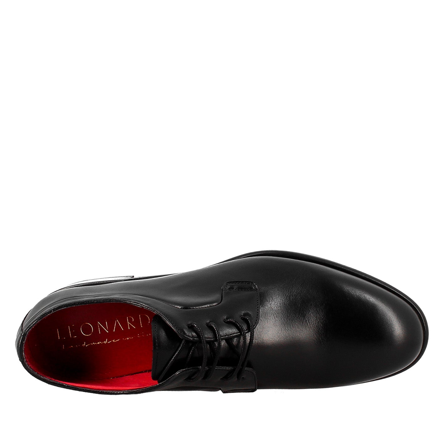 Derby nero elegante da uomo in pelle liscia - LeonardoShoes