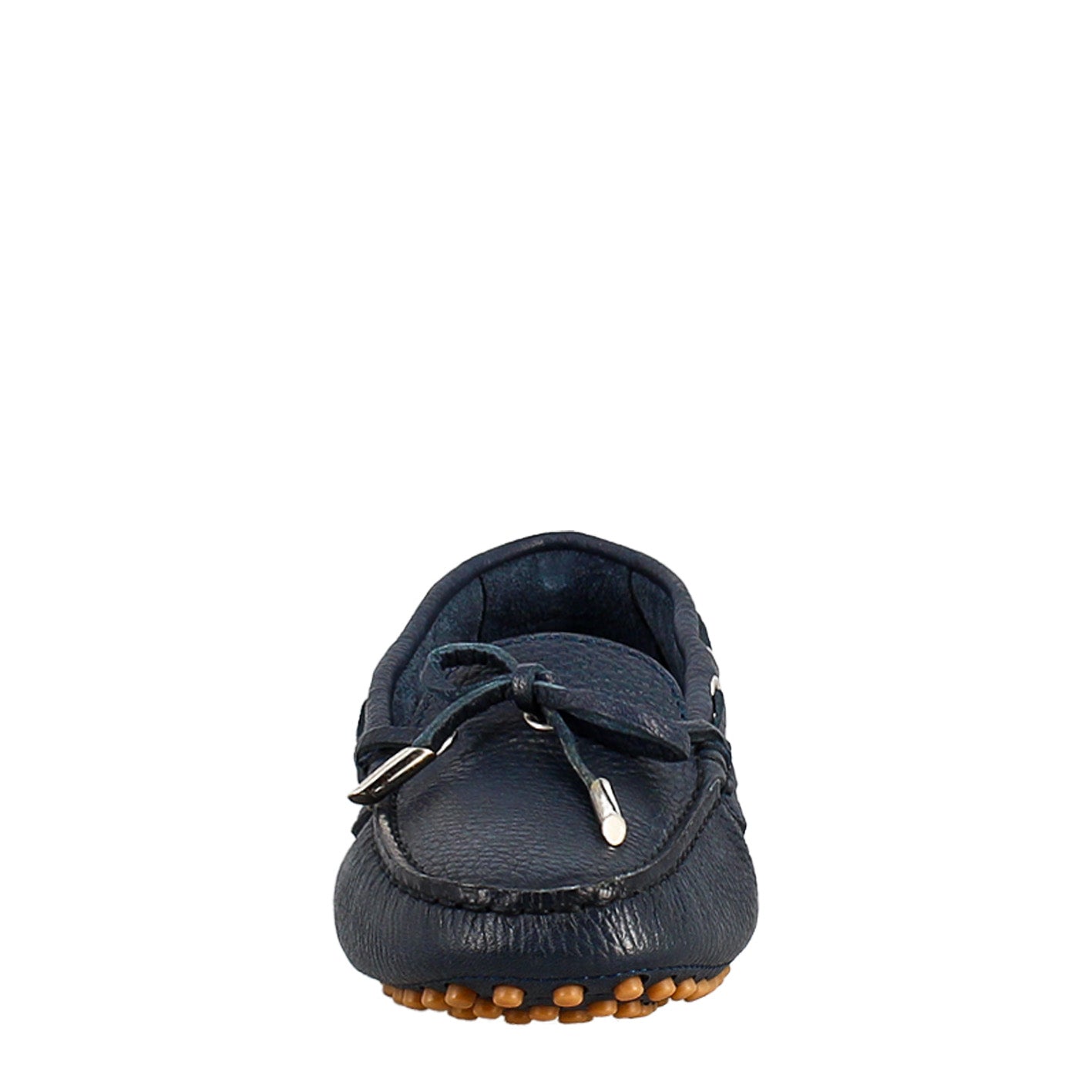 Mocassino da donna con lacci in pelle blu - LeonardoShoes