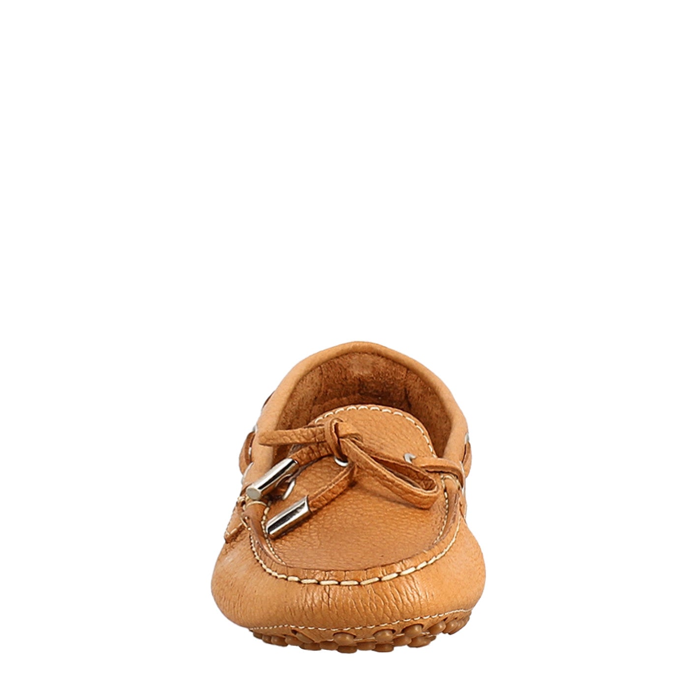 Mocassino da donna con lacci in pelle marrone - LeonardoShoes