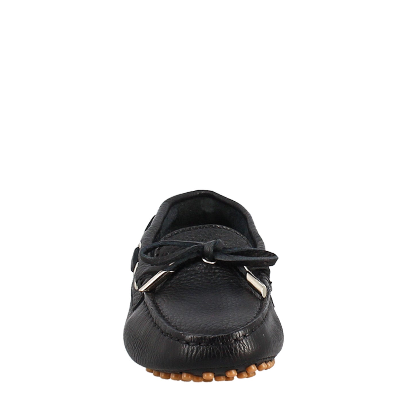 Mocassino da donna con lacci in pelle nero - LeonardoShoes
