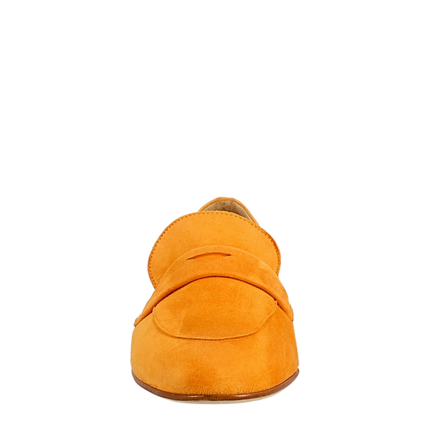 Women's bag moccasin in orange suede