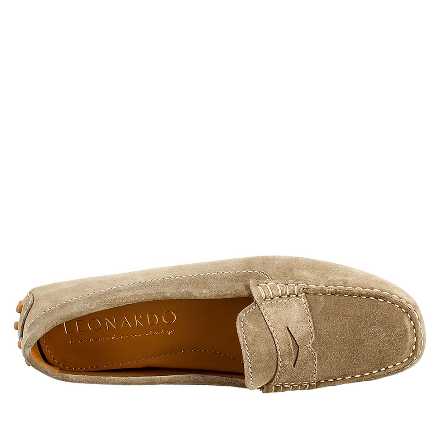 Mocassino da donna tubolare in pelle grigio - LeonardoShoes