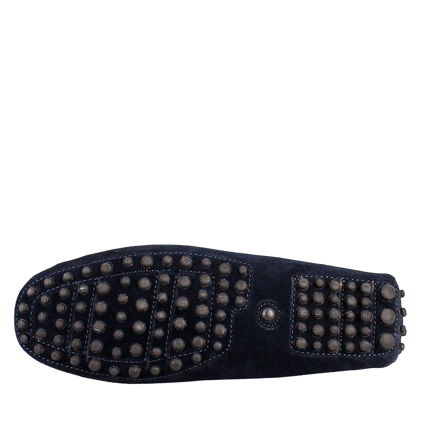 Mocassini artigianali carshoe da uomo in pelle di camoscio color blu. - LeonardoShoes