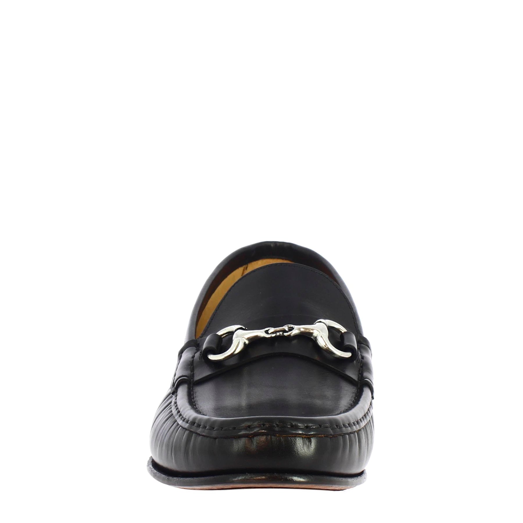 Handmade men's moccasins in black calf <tc>LEATHER</tc>