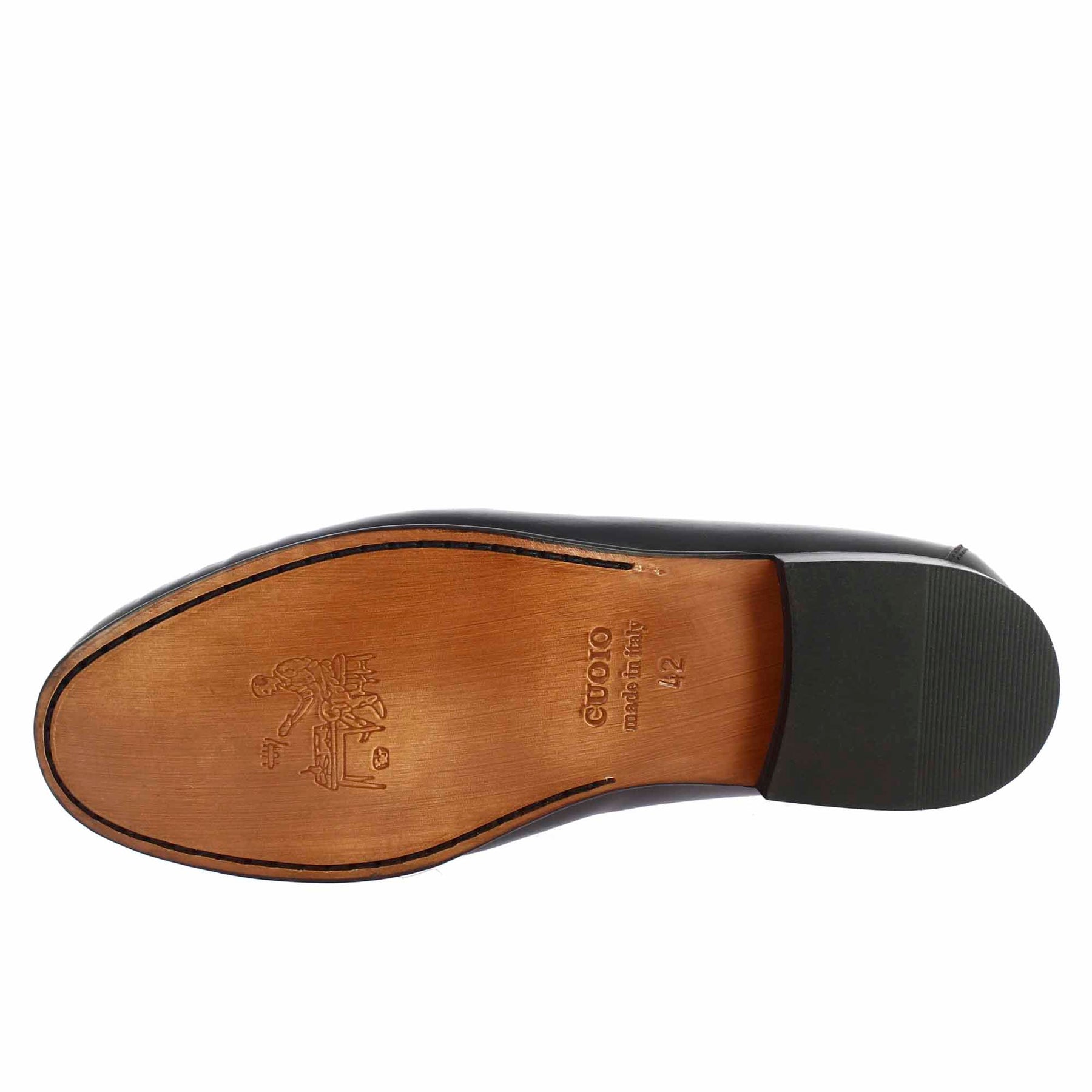 Handmade men's moccasins in black calf <tc>LEATHER</tc>